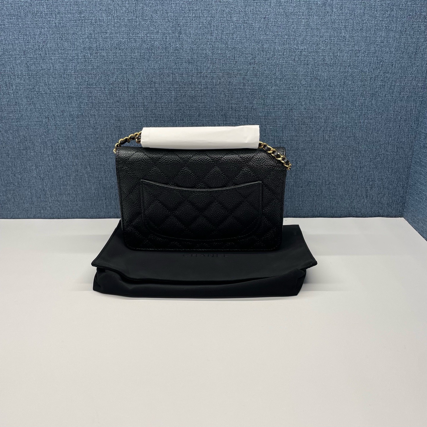 【預訂貨品】閒置新⭐️ 芯片款👜 CHANEL黑金荔枝皮WOC
