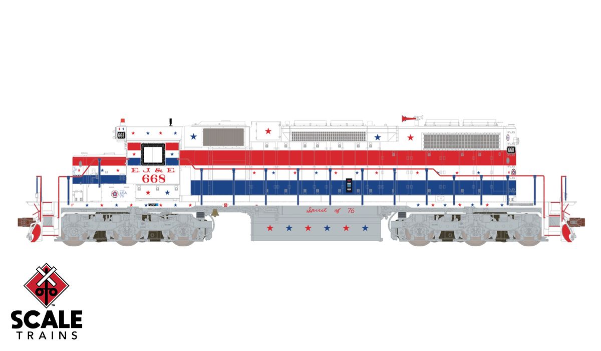 Scaletrains SXT33127 EMD SD38-2, Elgin Joliet and Eastern/Bicentennial DCC sound 