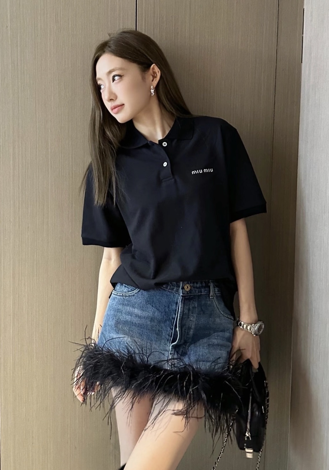 訂貨📮MIUMIU新款 黑色 Polo Tee Size XS/S/M/L