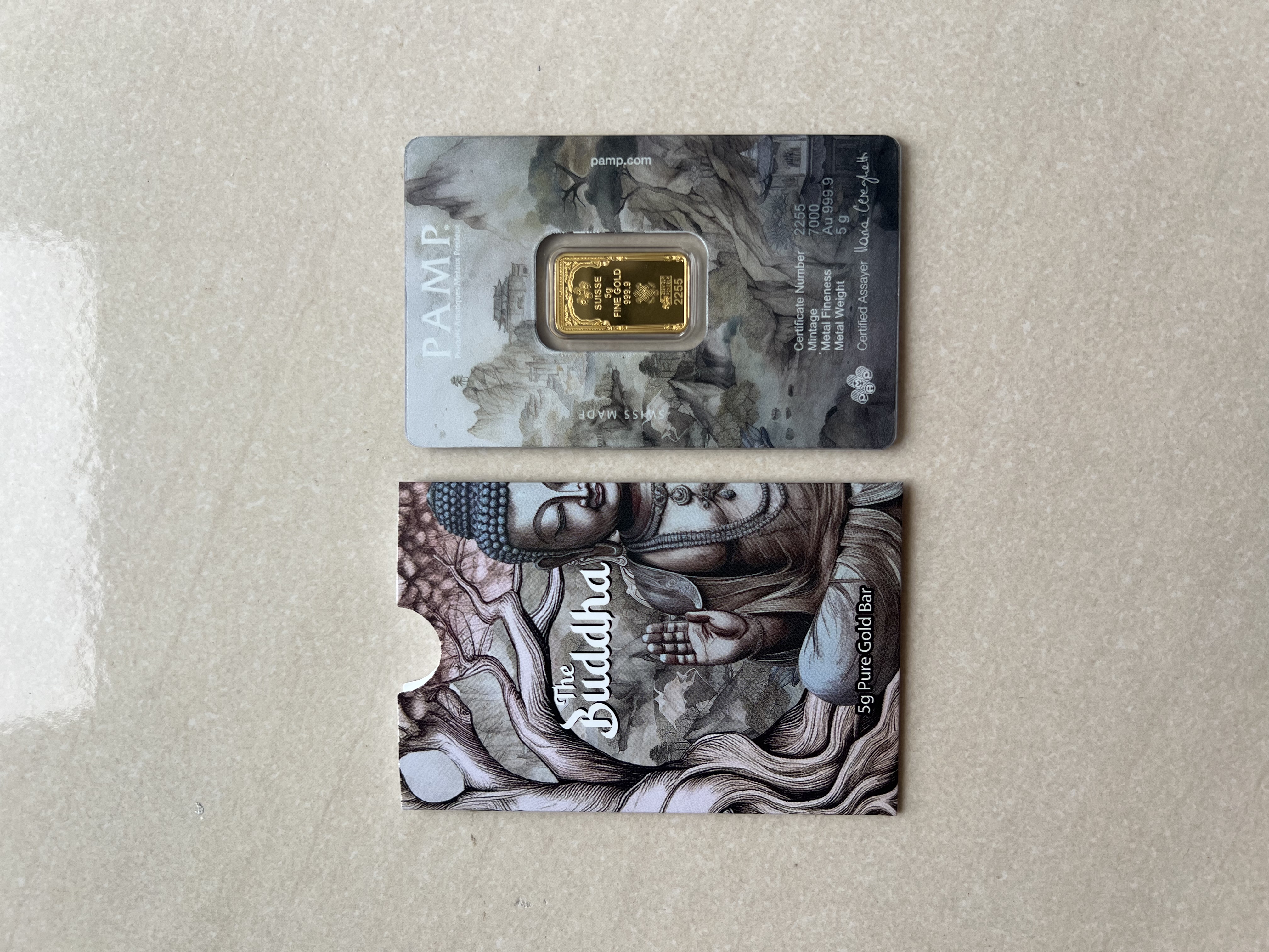 (Nice SN: 2255) PAMP Buddha 5g 🇨🇭Swiss Fine Gold Bar Emas 999.9 释迦摩尼