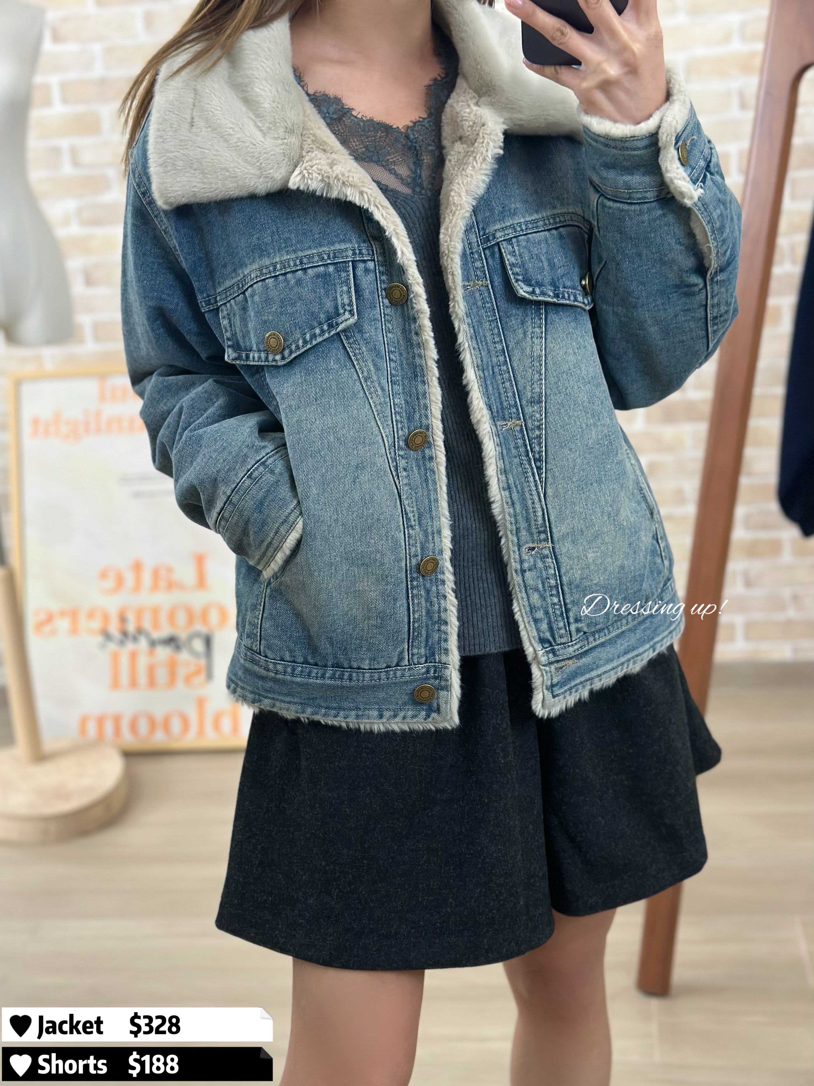 極暖丹寧｜毛毛里牛仔褸