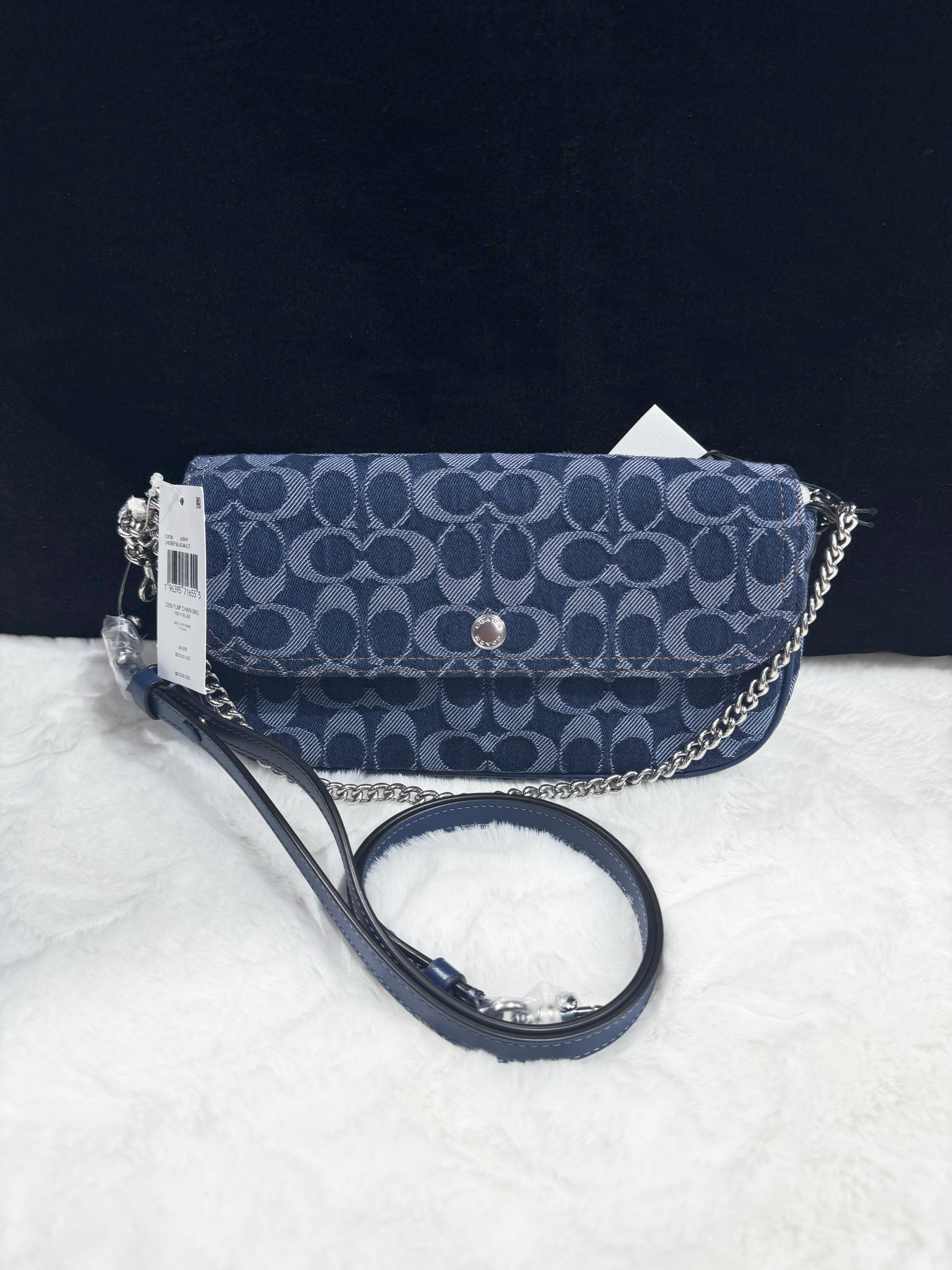 Coach Brook flap chain bag denim/m