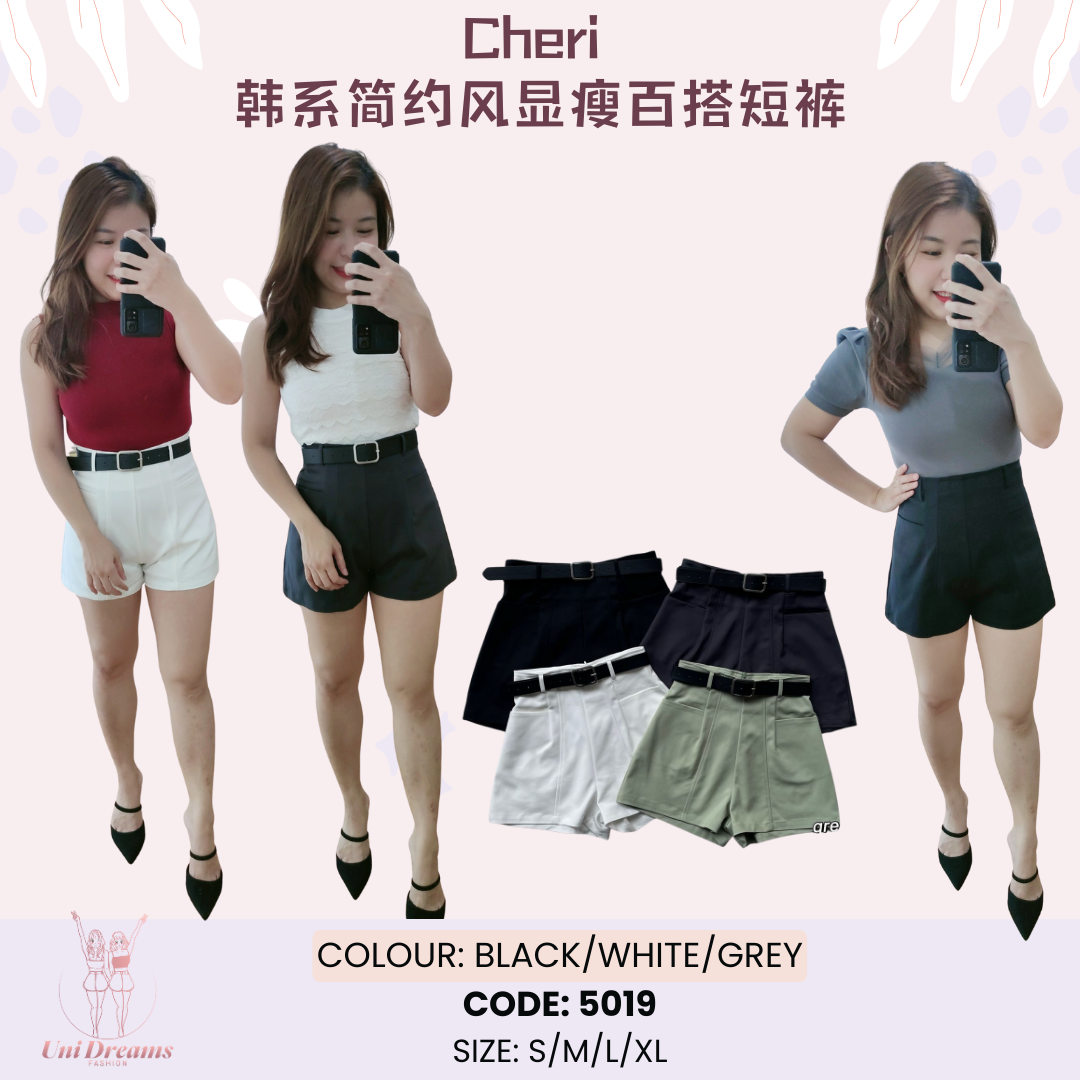 5019 Cheri 韩系简约风显瘦百搭短裤