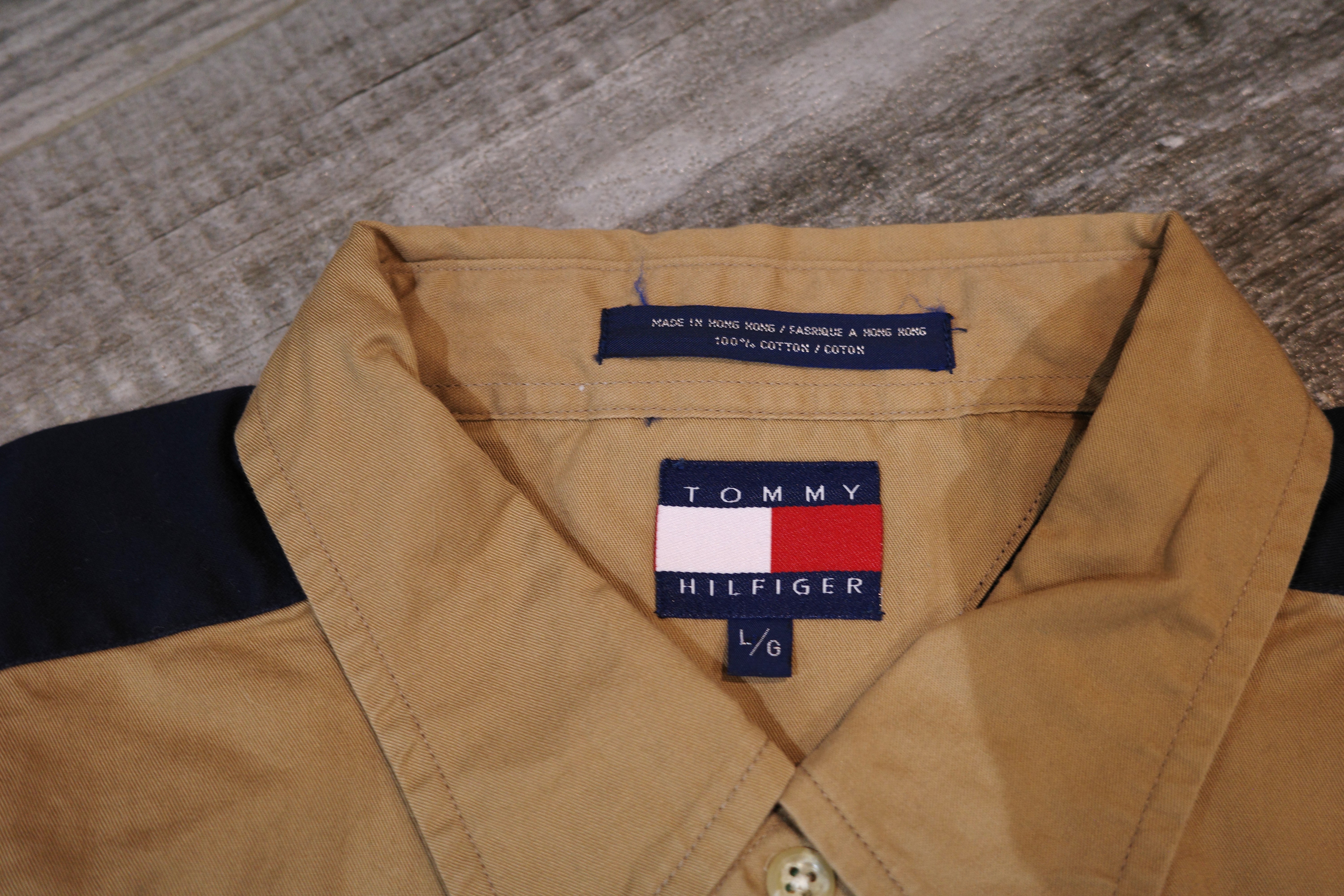 【90年代 香港製造】VINTAGE TOMMY HILFIGER 併色長袖裇衫