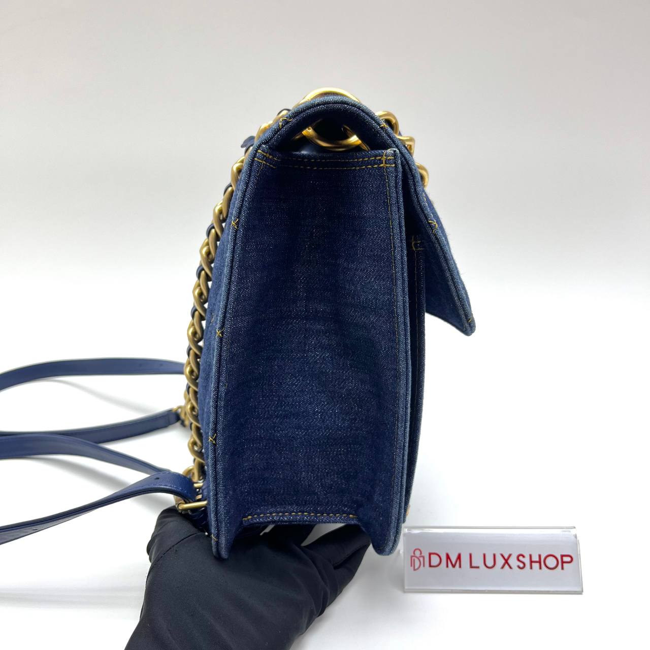 Chanel 23S Double You Blue Denim Backpack GHW (Microchip)