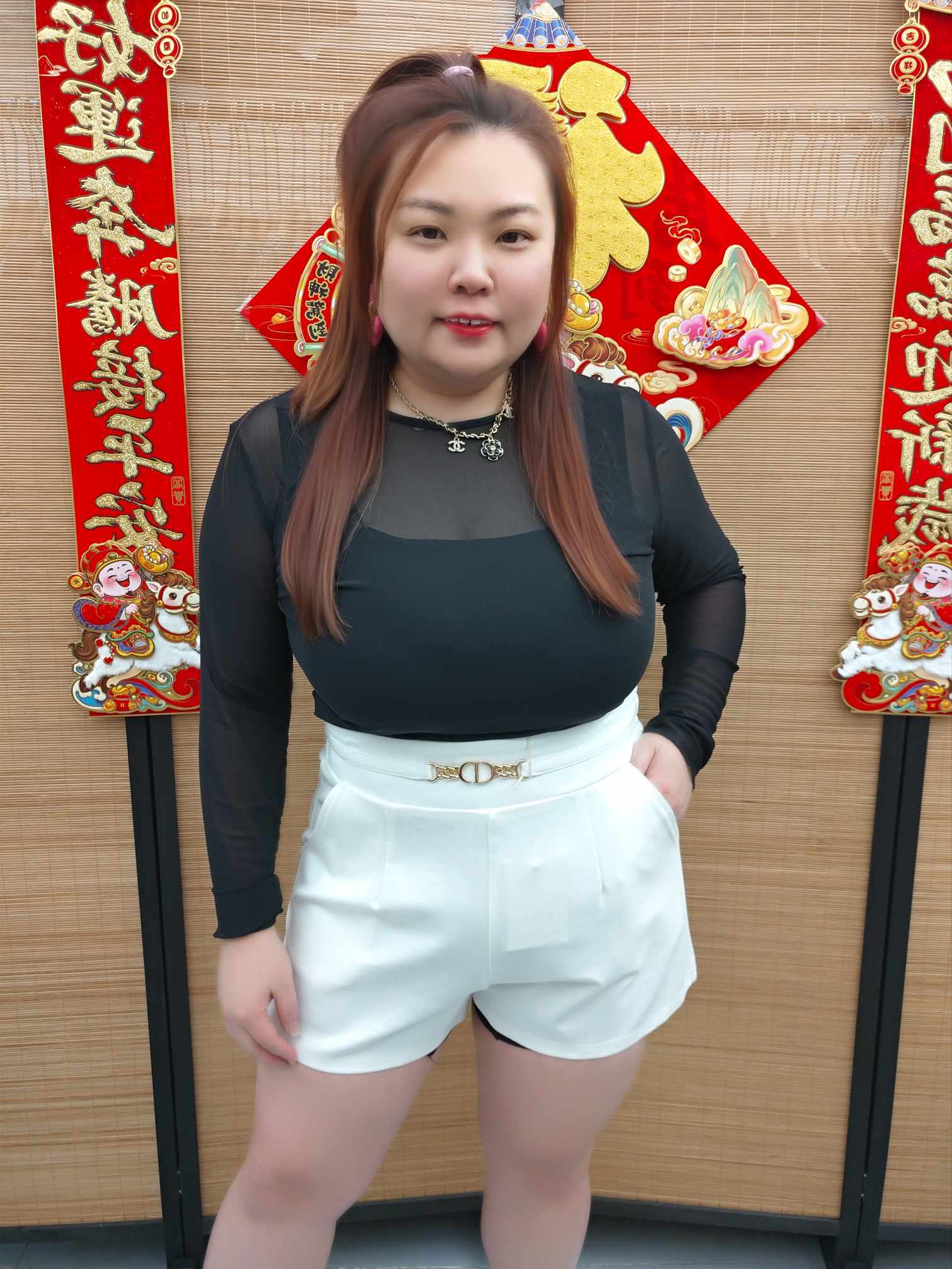 DDB15 6078(A11) 双扣配件设计修身短裤