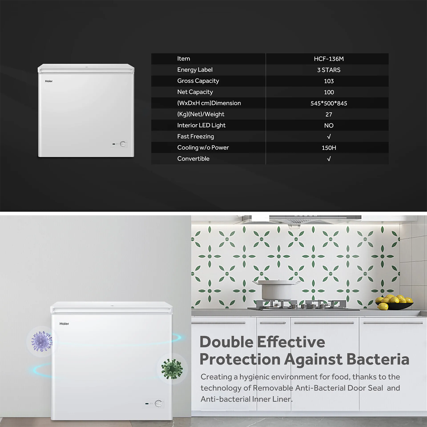 Haier 136L Chest Freezer (HCF-136M)