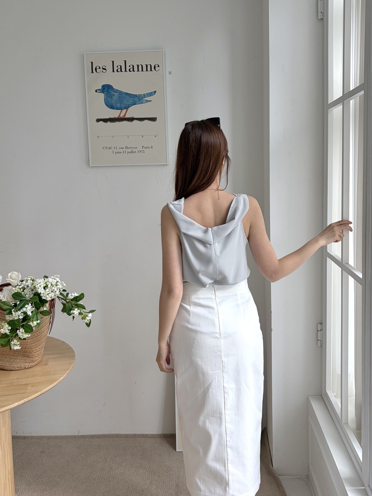Twisted Strap Tank Top (Misty Blue)