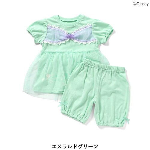 🆕【⭐訂購⭐】🇯🇵 日本直送 🌀#Ampersand x #DisneyPrincess 泡泡袖 薄紗 公主造型 螢光圖案 家居服套裝［3款選］🌀[ELFA-0185][260723]