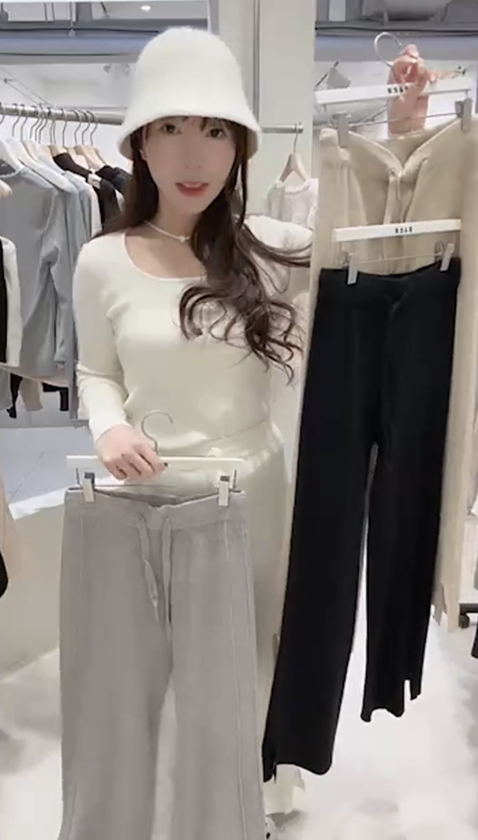 顯瘦直紋針織筷子褲2.0 22/1 東大門檔口直播#ff2730