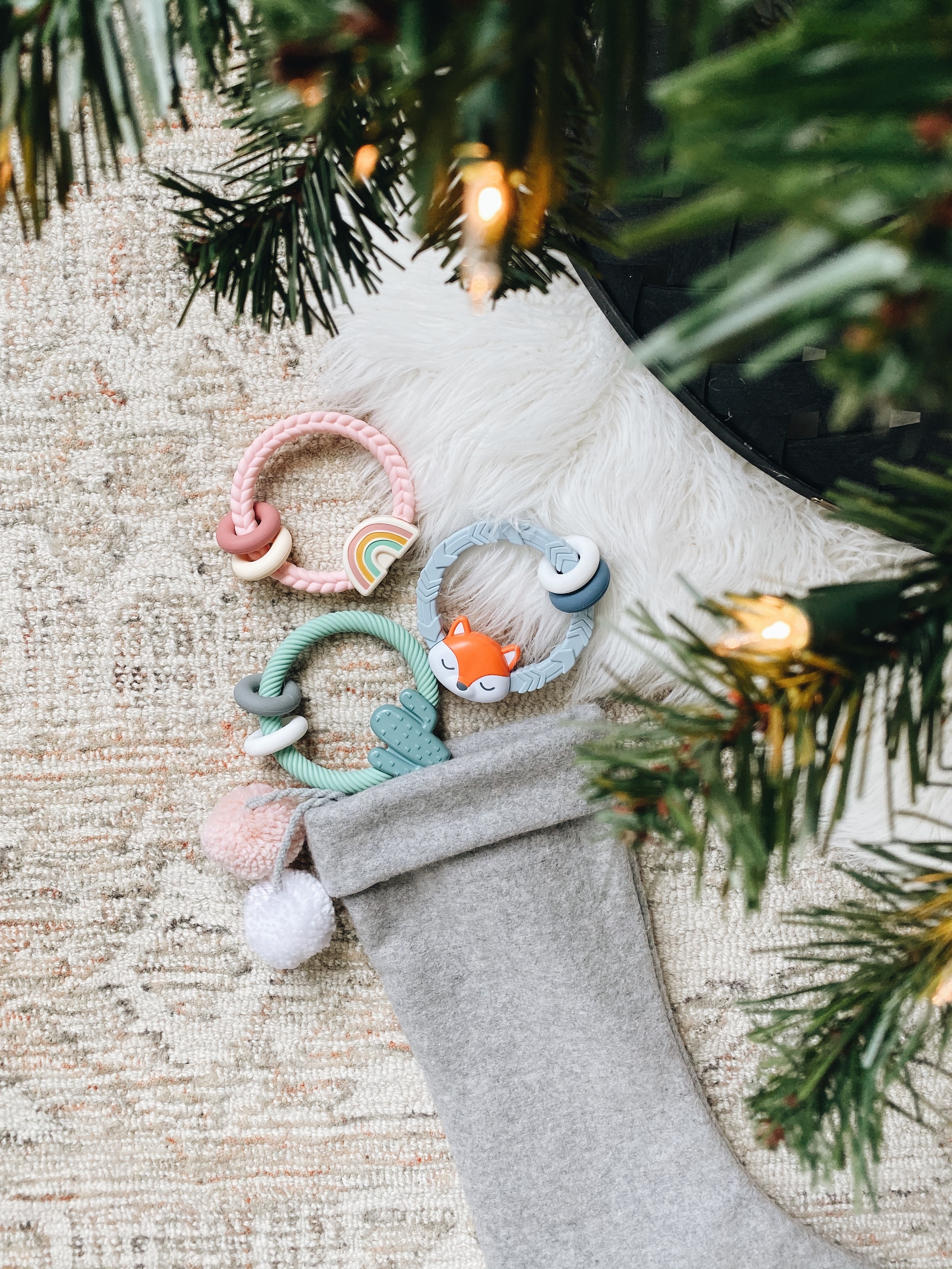 Silicone Teether Rattle - Fox