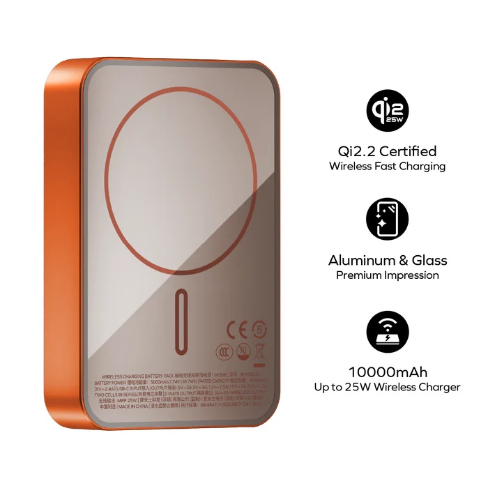 Momax 1-Power Q.Pass² 10000mAh Qi2 25W 磁吸流動電源 (CCC 認證)