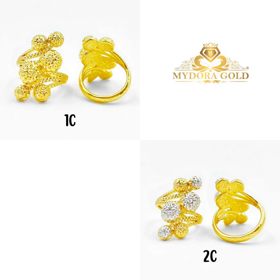 MYDORA Cincin Exclusive Boba Anggur Pahat 6 (5G) l EMAS 916/22K