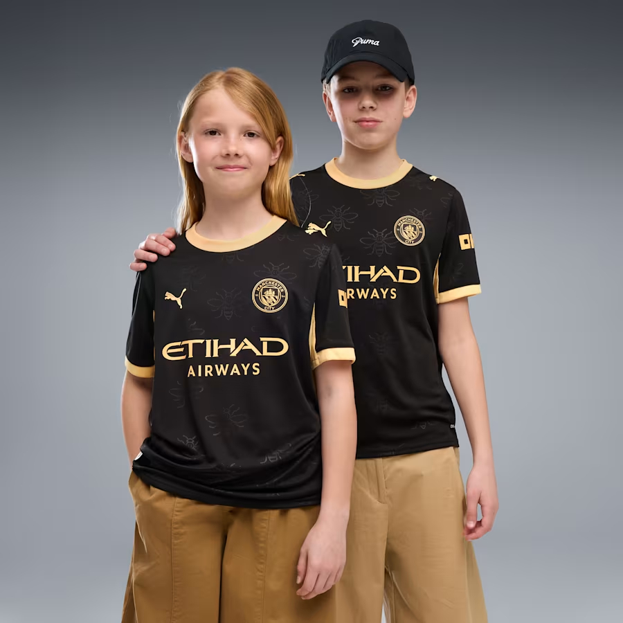 工業蜜蜂圖案 Puma Manchester City 曼城 2026-27 作客童裝球迷版球衣 (可加印字章) 784329