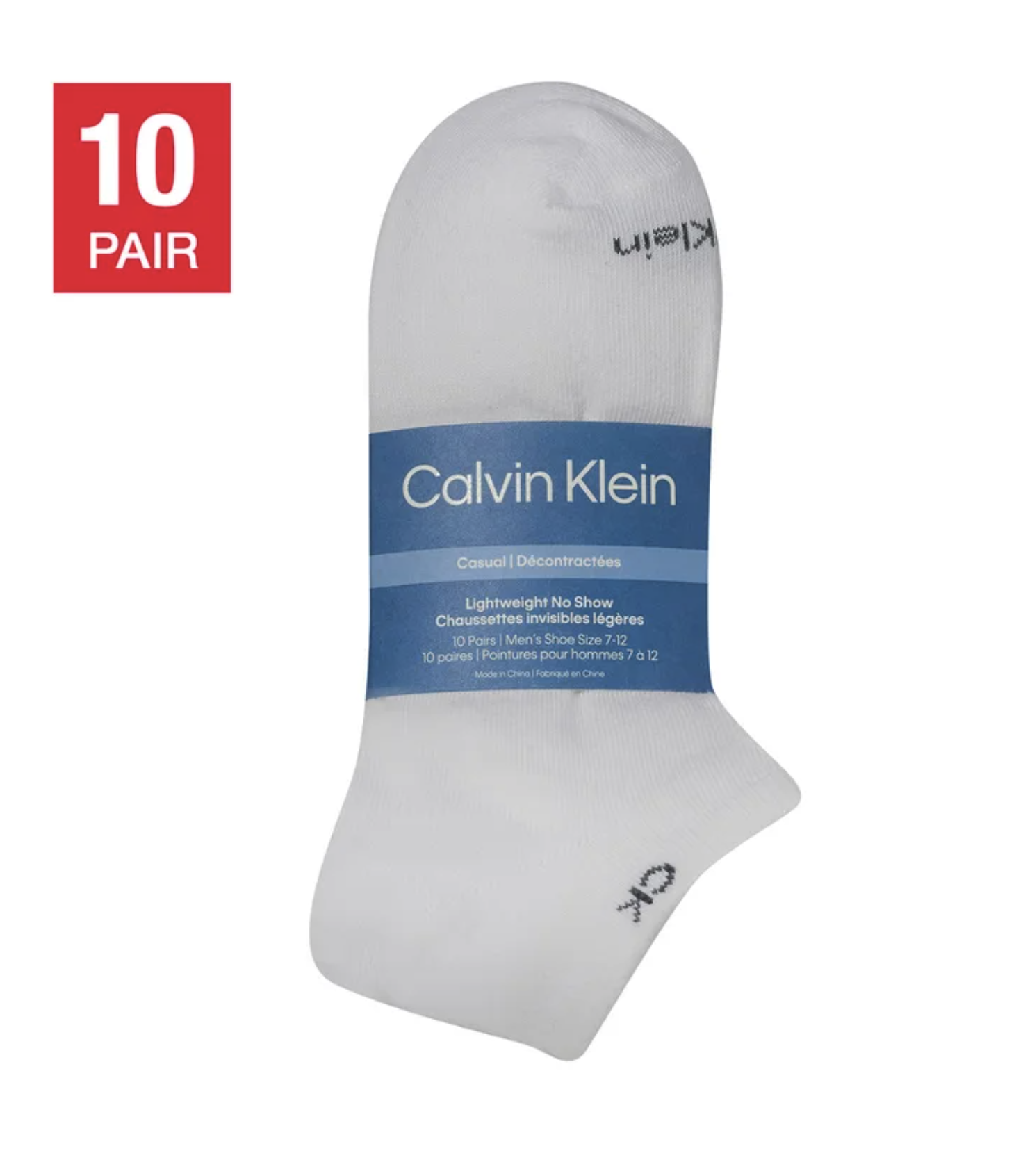 Calvin Klein  男士舒適棉質襪套裝(10雙裝)