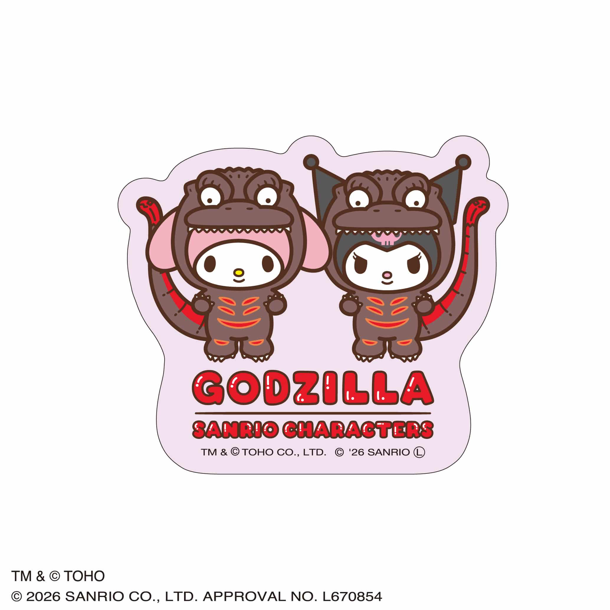 L🎀【預訂】GODZILLA x SANRIO貼紙 - B