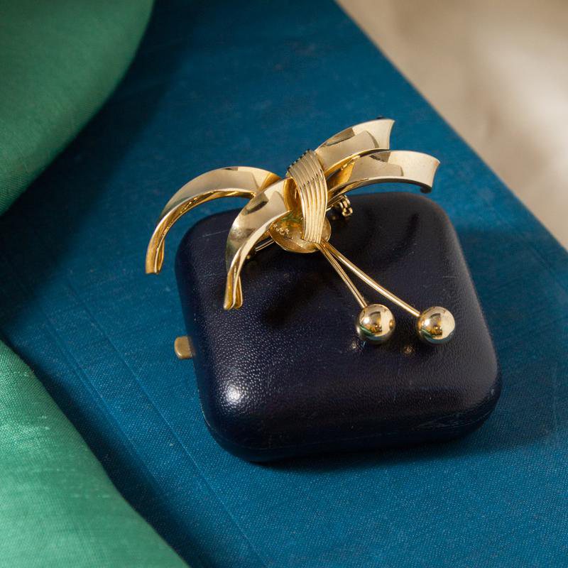 C.a. 1960-70s Modernist Style Bow Brooch(MN341)