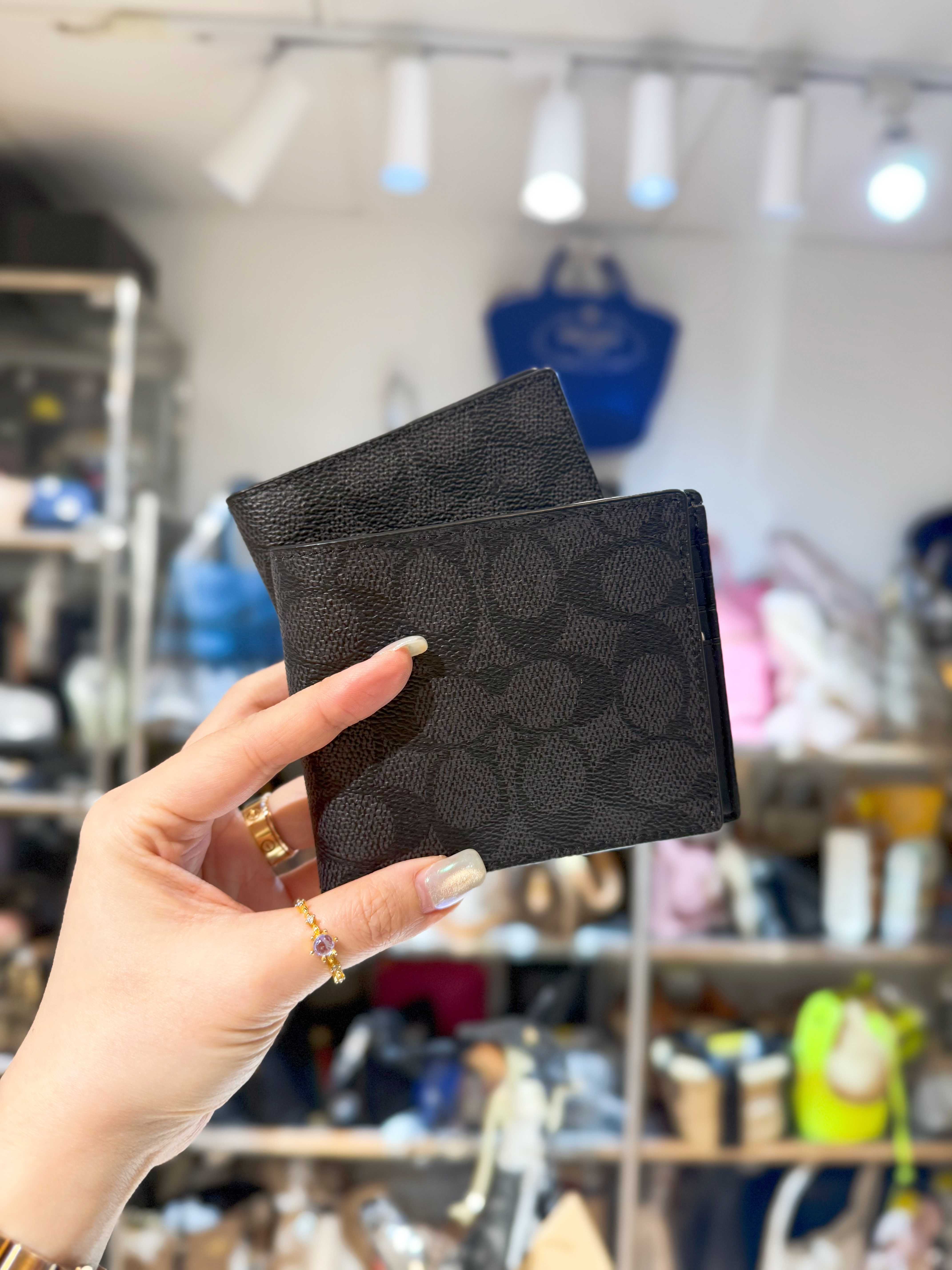 Coach bi fold wallet 1205/blk/m