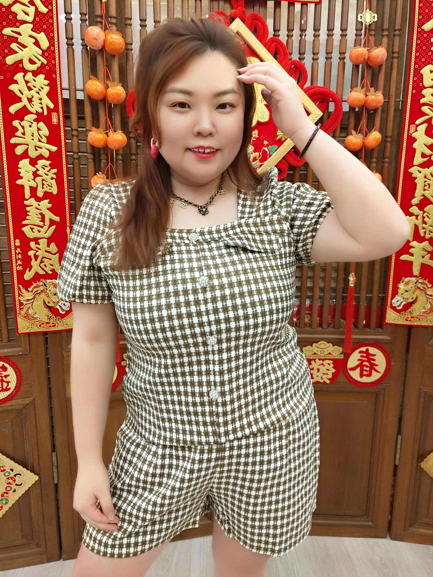 MFA05 BE#282032 小香风格子套装