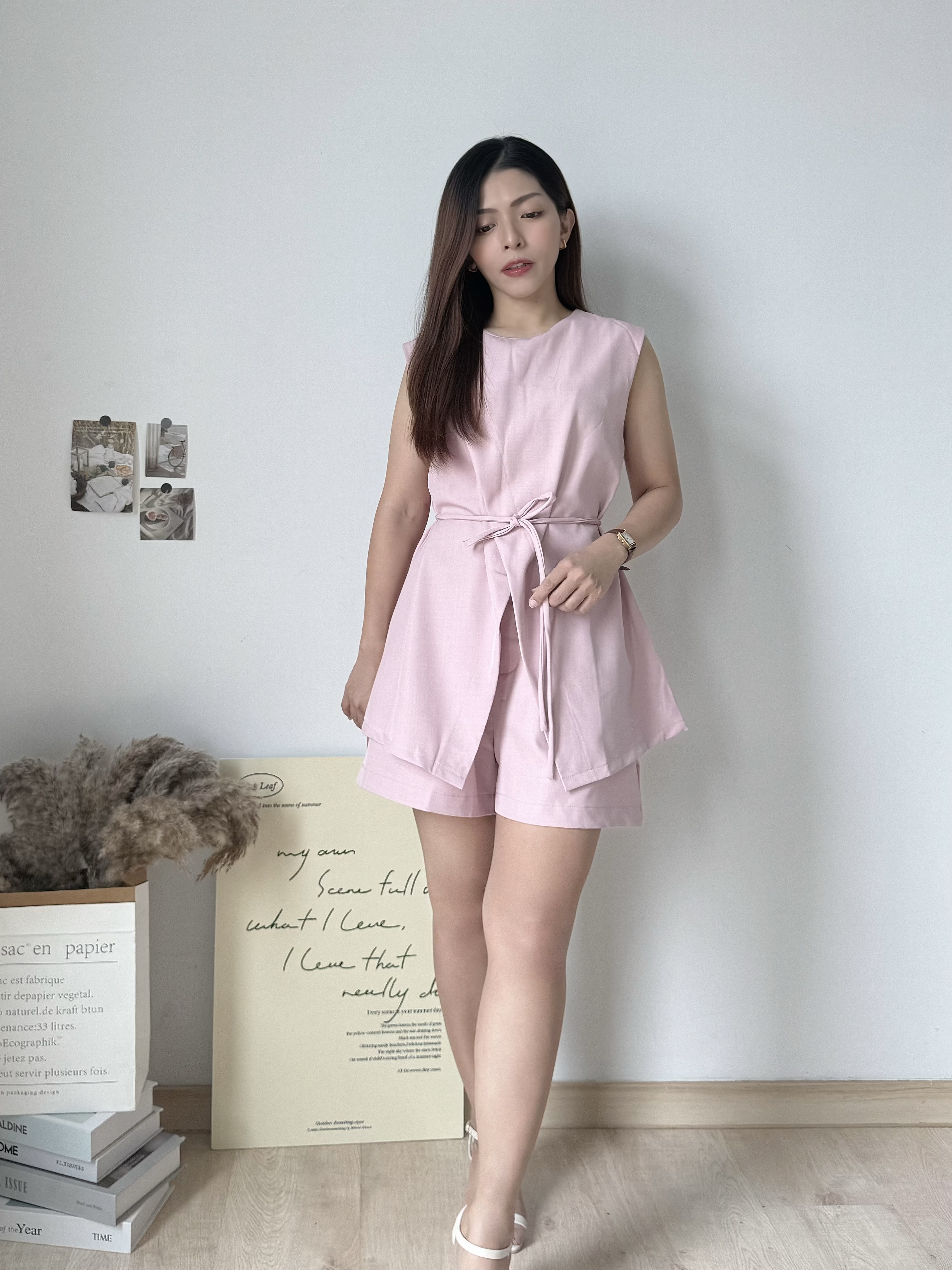 Korean Tailored Tie-Waist Set 韩系系带西装短裤套装 ( 3 colours )