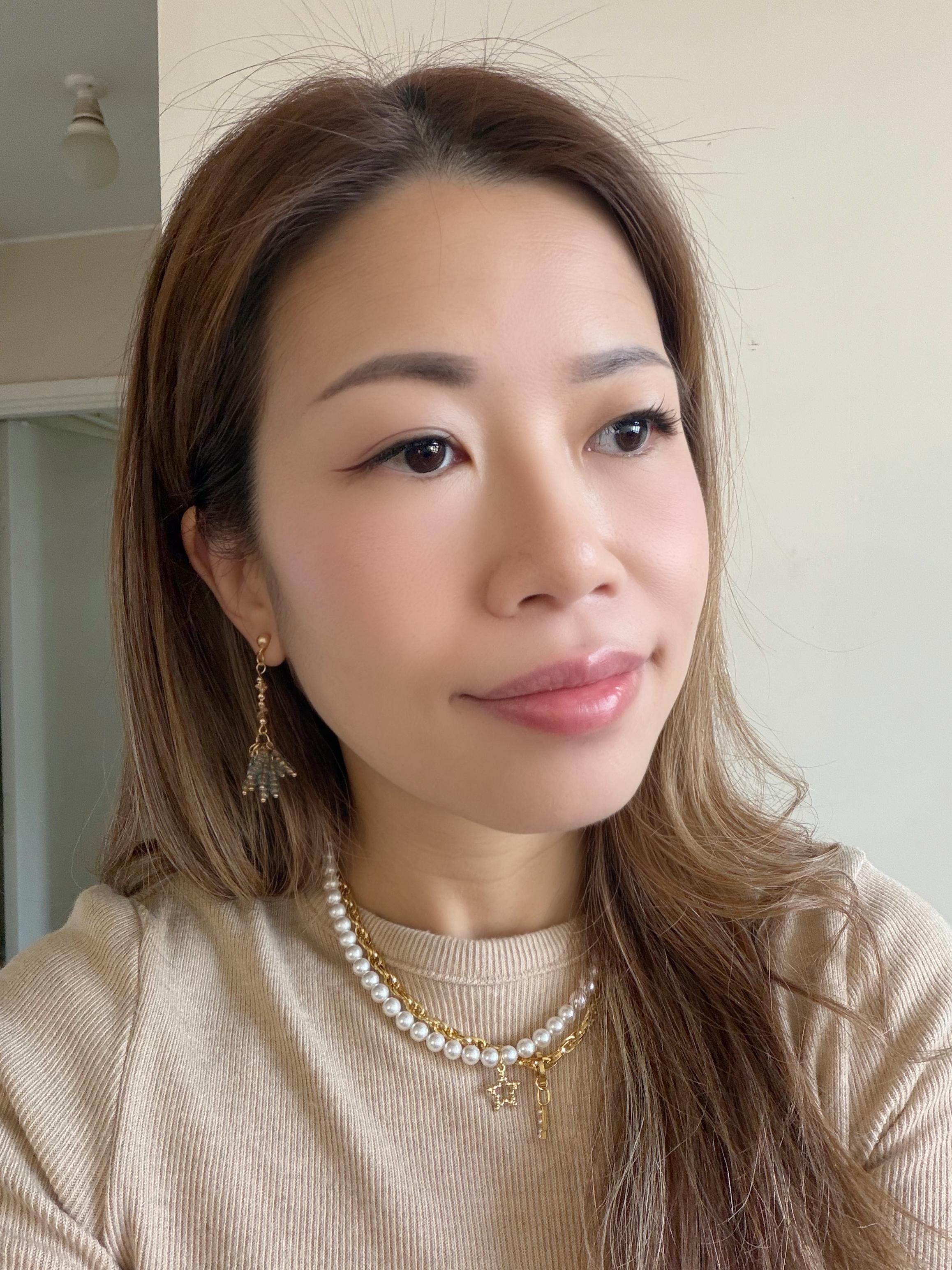 流穗長款耳環/復古棕綠x金色($198)