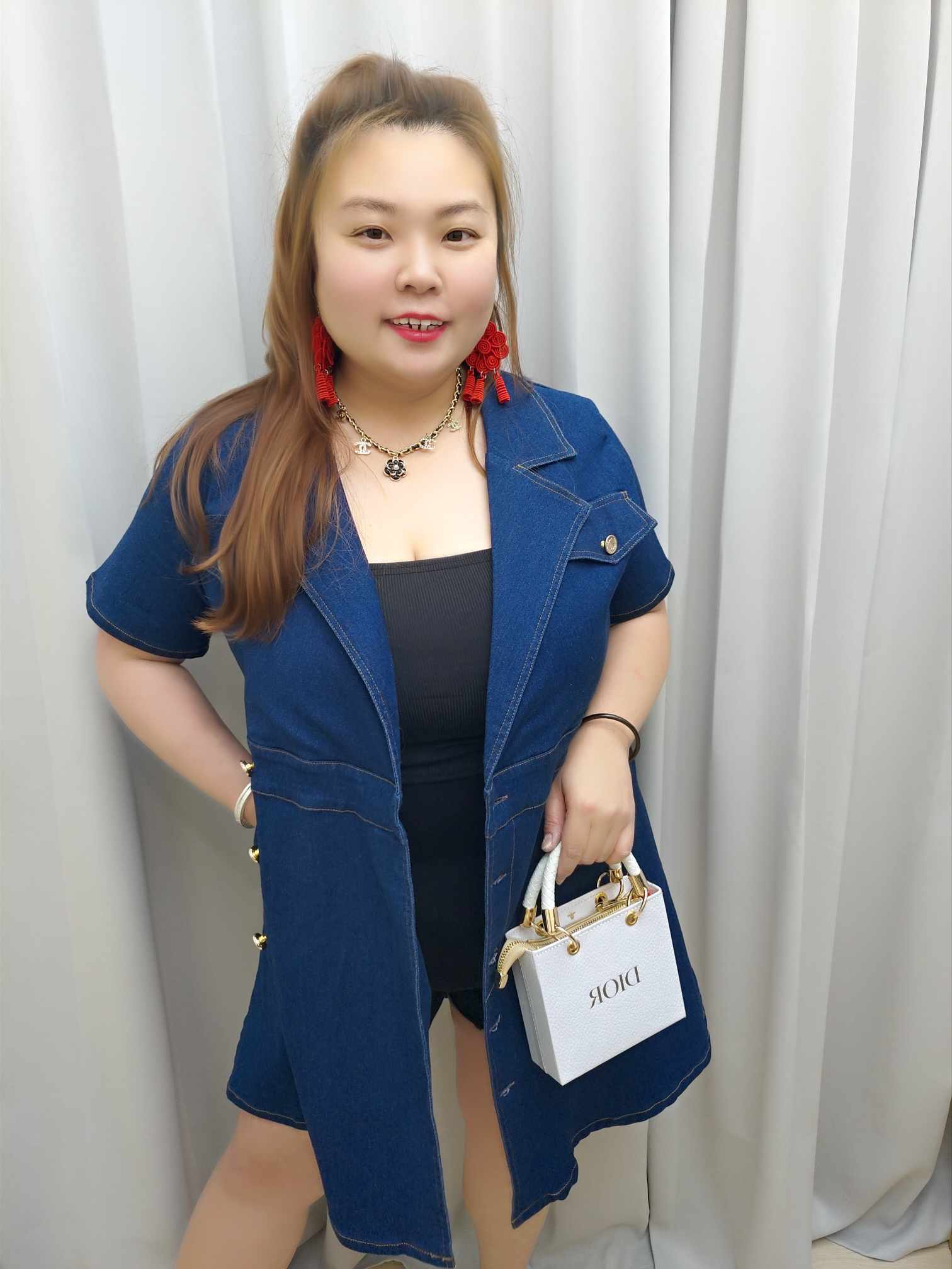 TW#5680 复古港风牛仔连衣裙