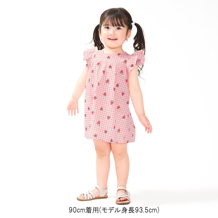 🆕【⭐訂購⭐】 🇯🇵日本直送🌀水果格紋 荷葉邊袖 連身裙［2款選］🌀[ELDA-0130][260514]