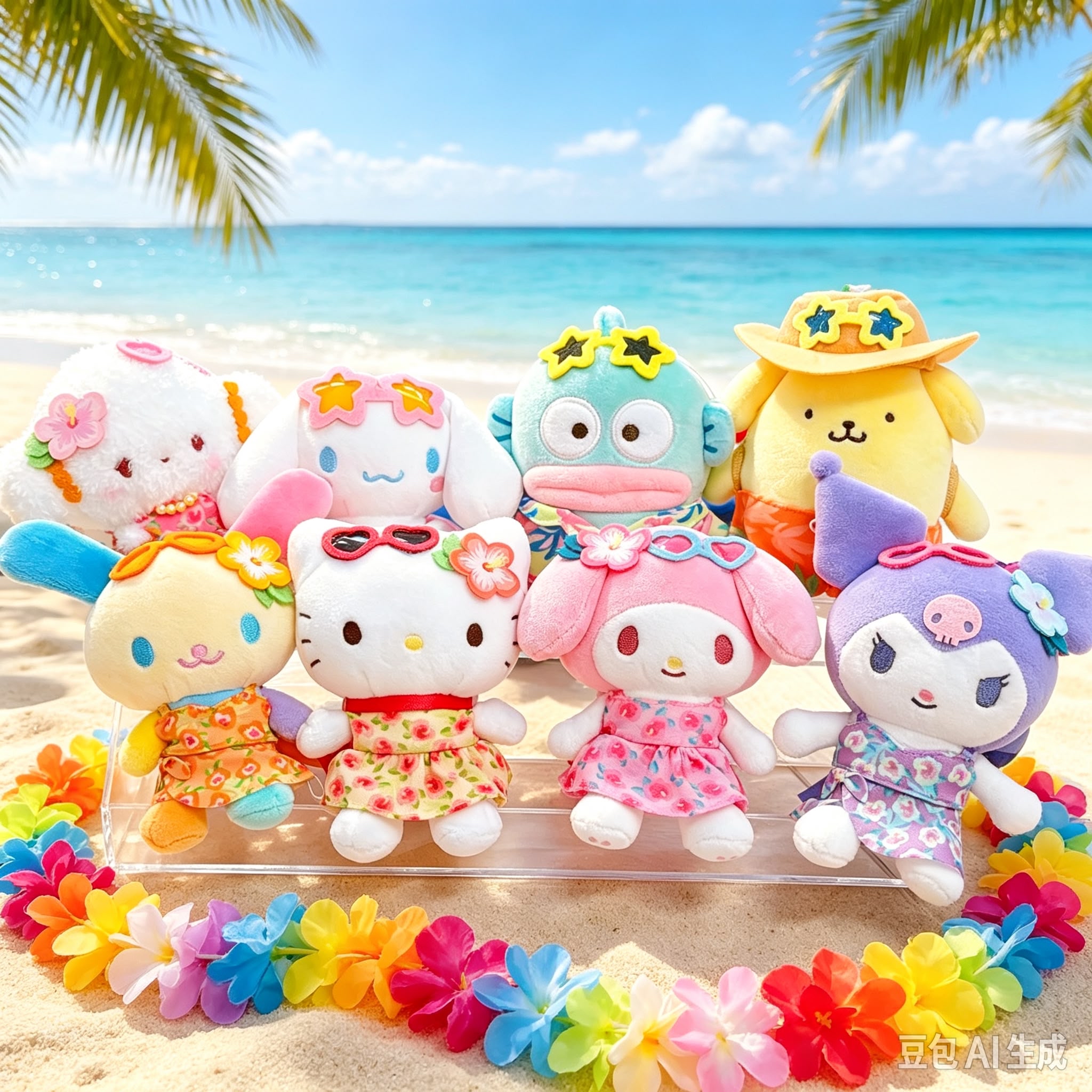 日本直送日本限定版sanrio夏威夷沙灘系列公仔掛飾