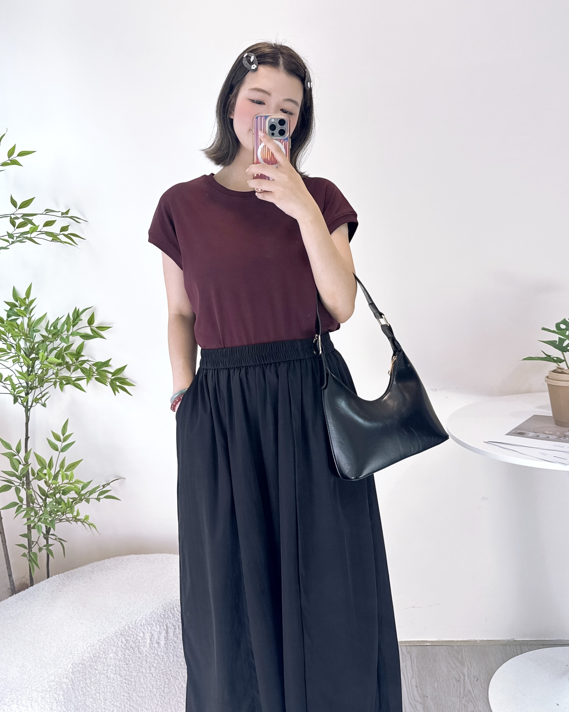 彈性純棉雞翼袖淨色上衣 8色