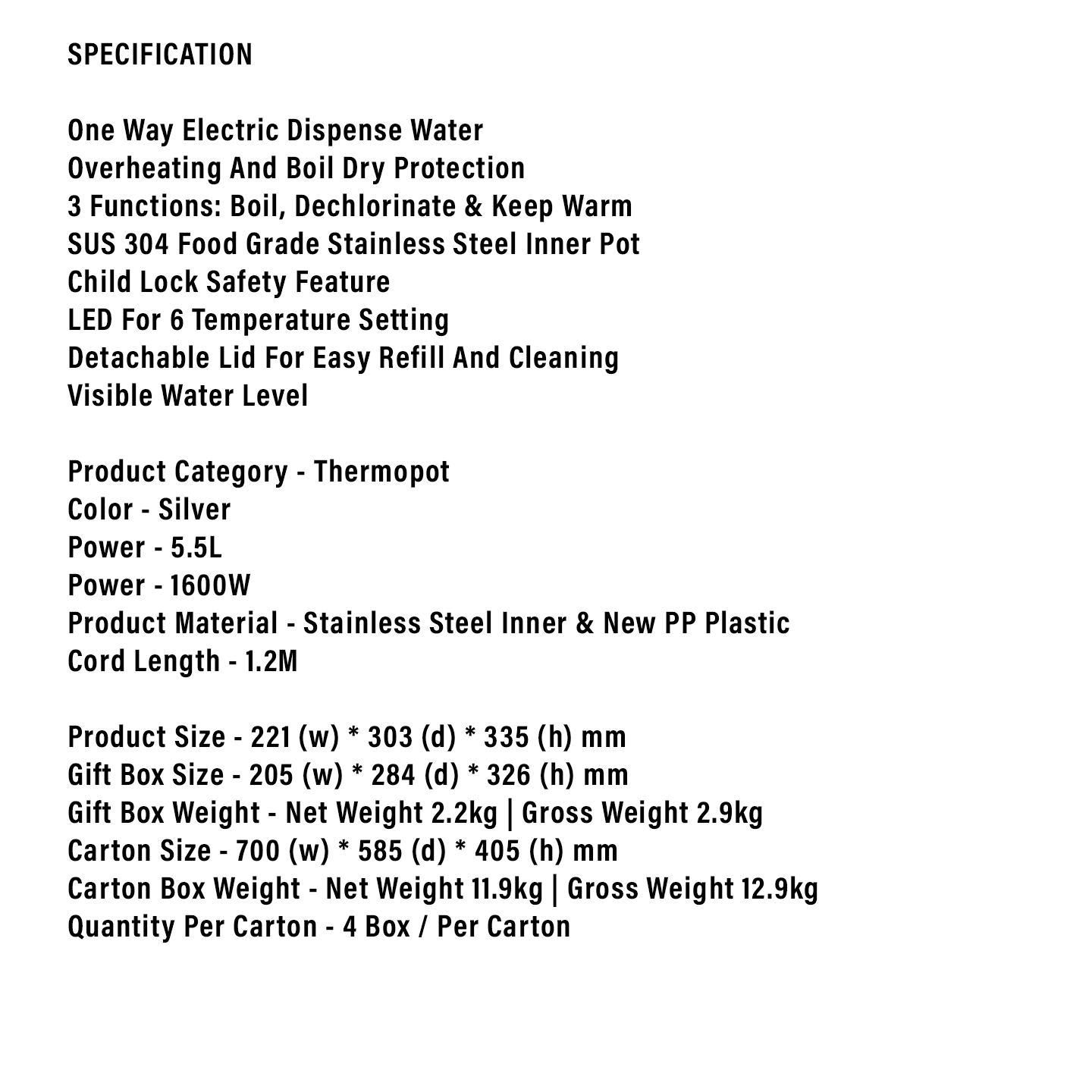 Faber 5.0L Acqua Thermo Pot ACQUA 55