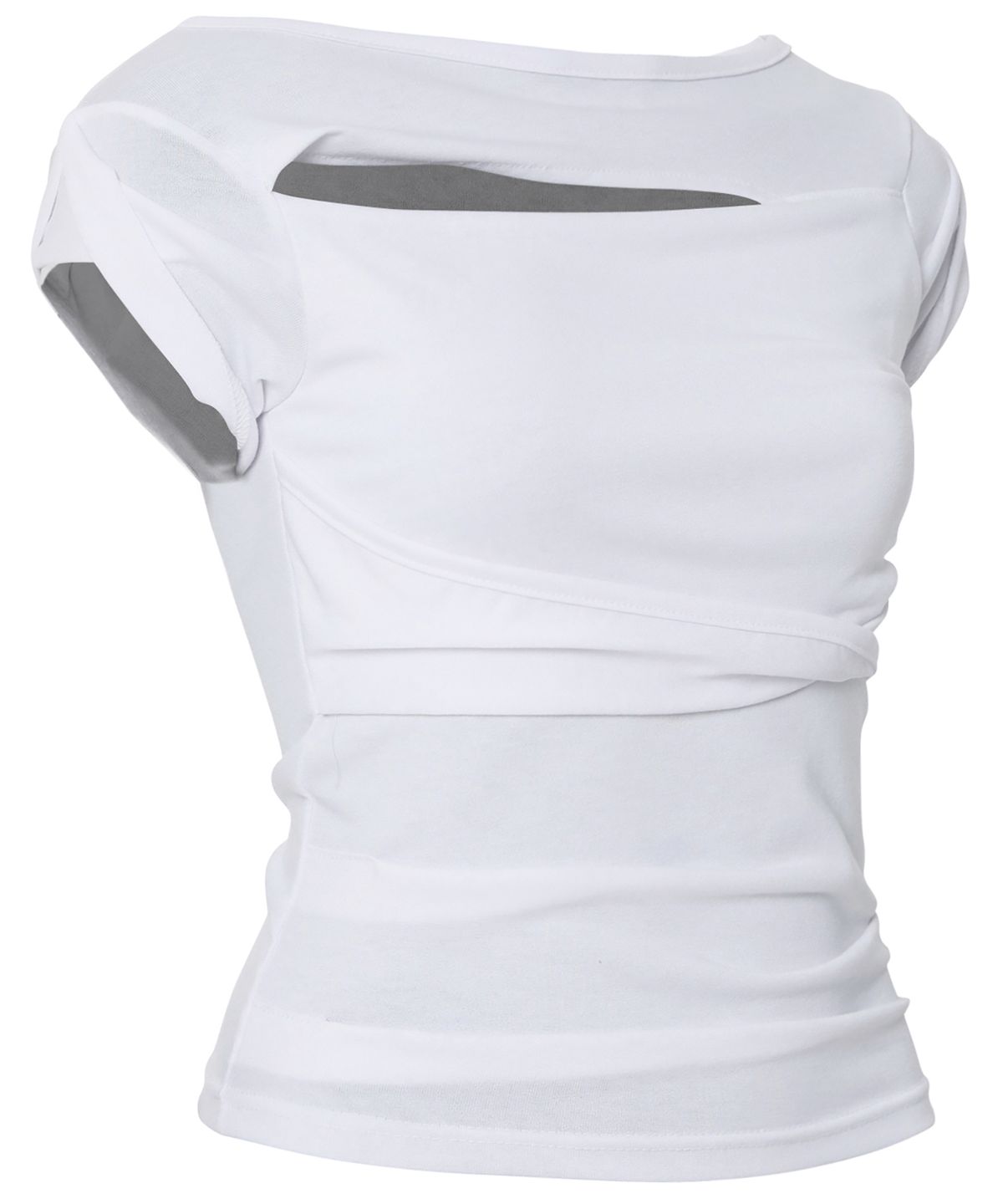 🇰🇷訂購｜FLARE UP 26SS｜Asymmetrical Draped Roll-Up T-Shirt 4色  