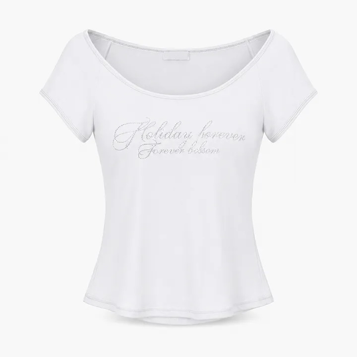 Letter Print Scoop Neck Top