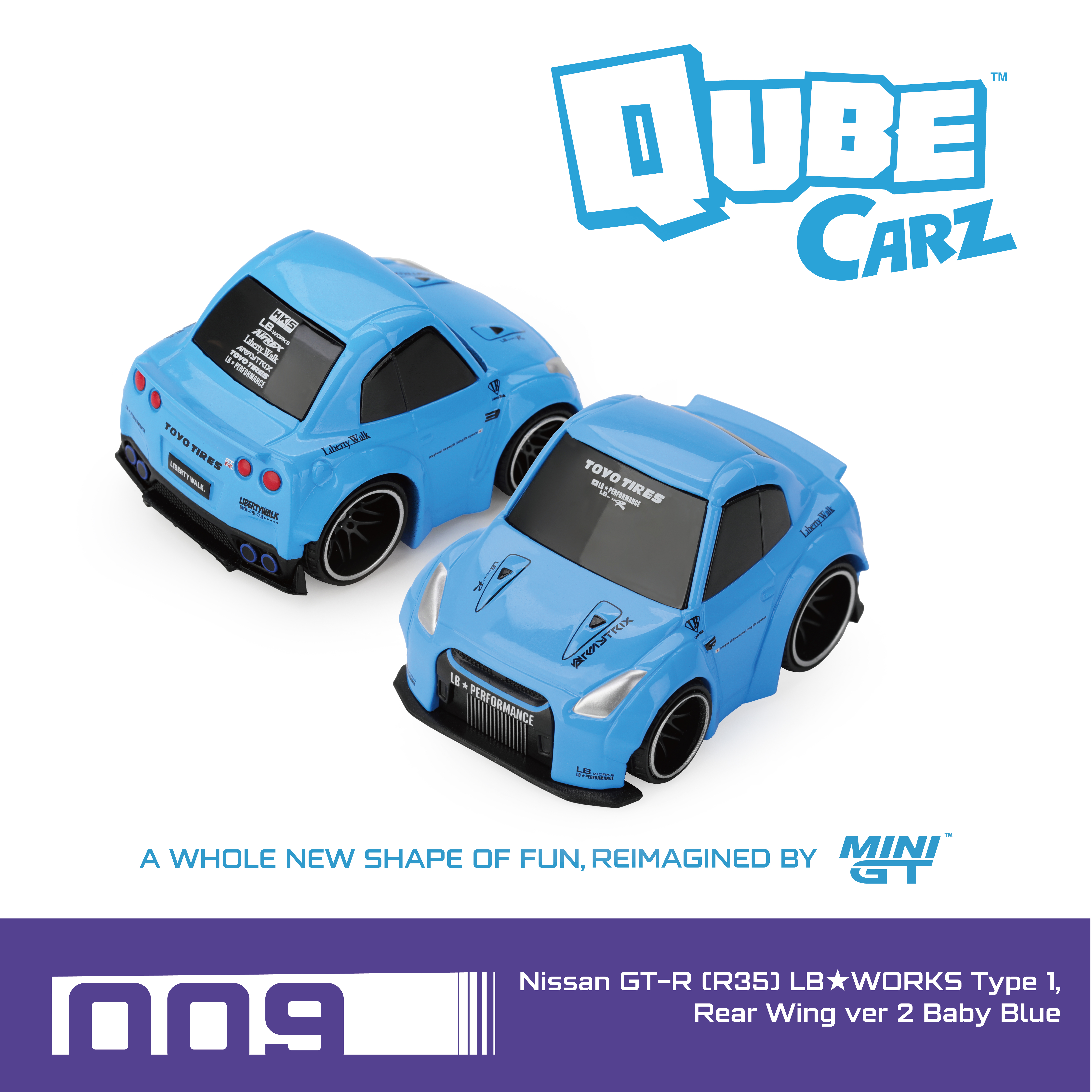 Mini GT 1/64 QubeCarz: QubeCarz Combo 002 /Blister Packaging