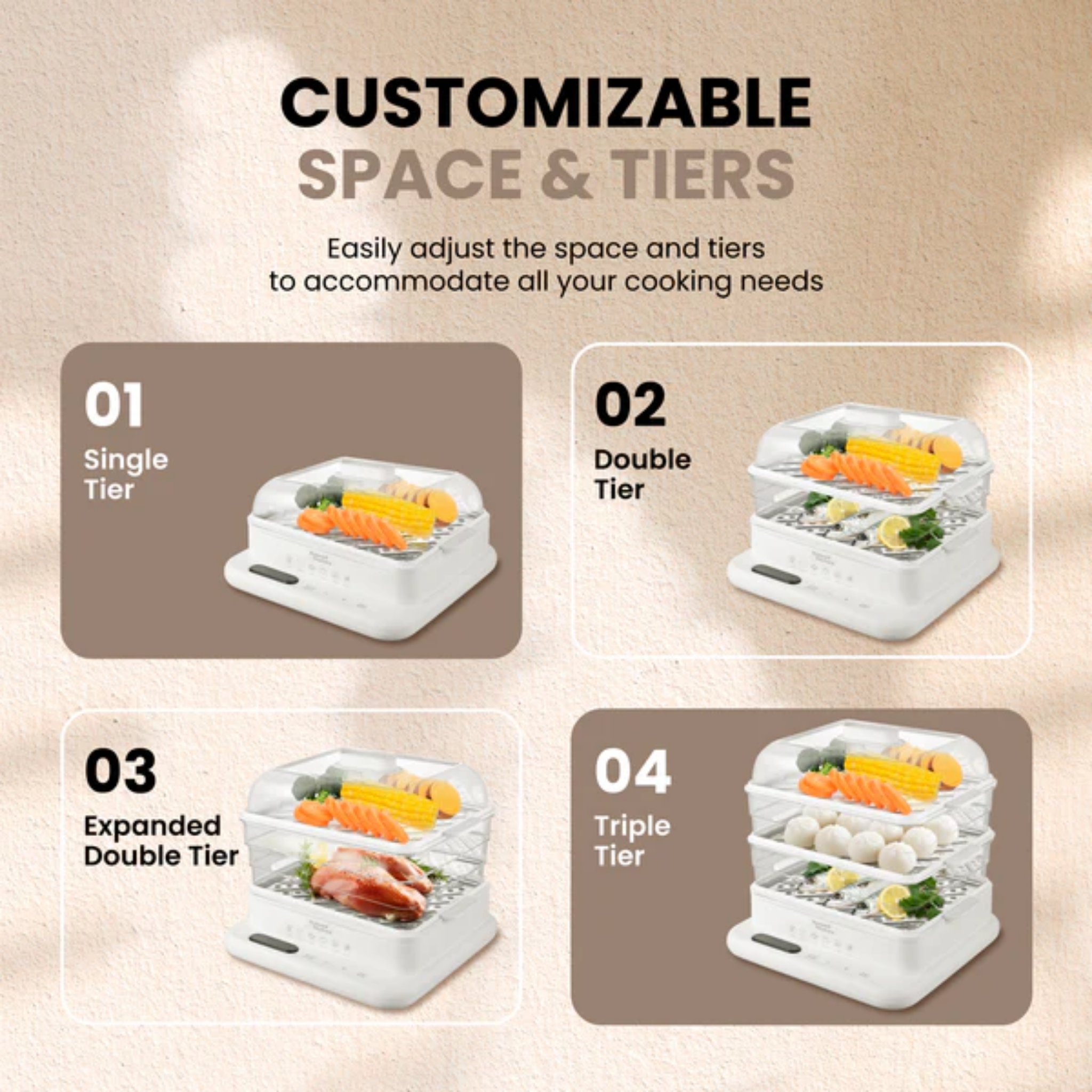 Russell Taylors 19L 3-Tier Food Steamer (MC30)