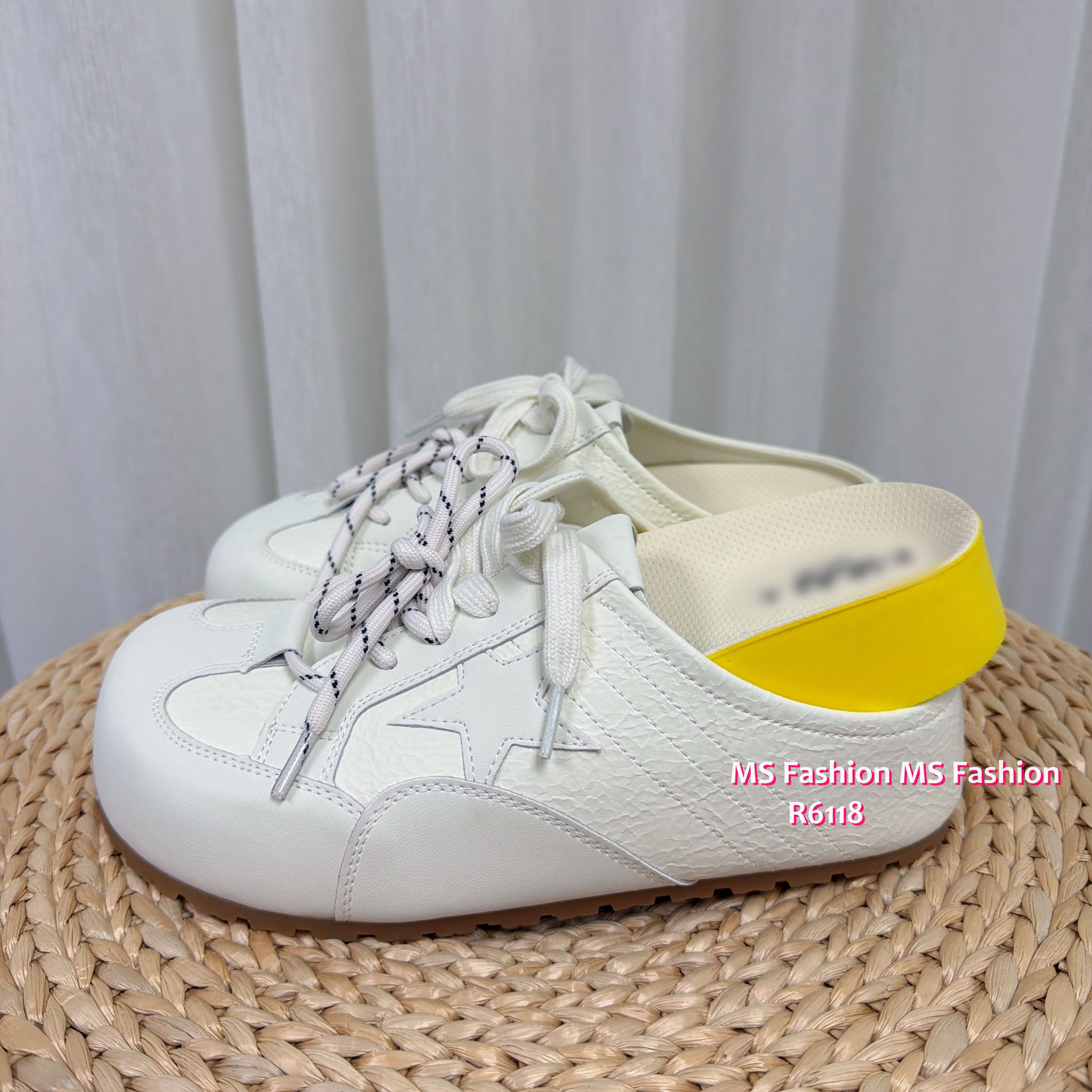 R6118 韓國🇰🇷真皮星星後拖sneakers