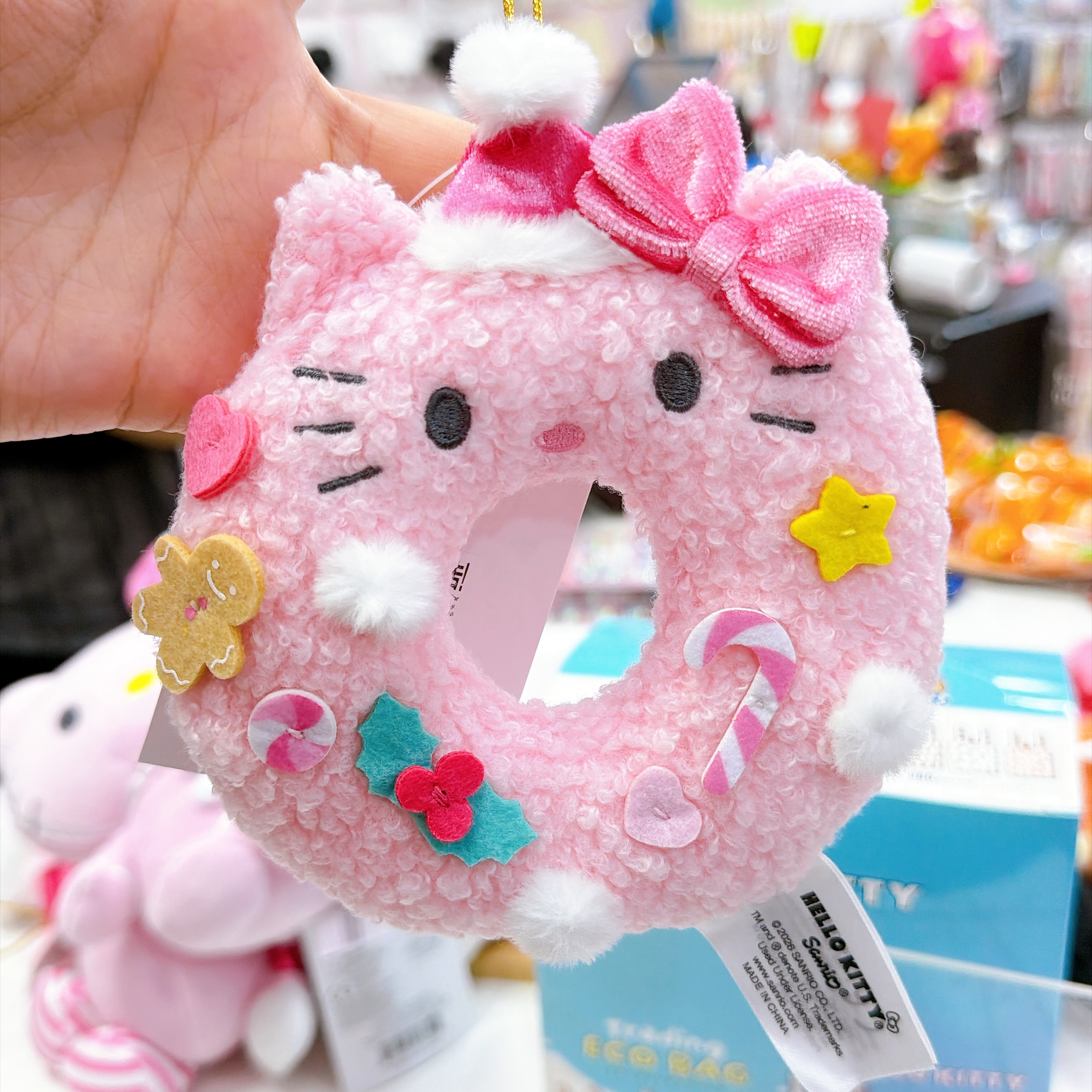 原裝行貨 Kitty粉紅聖誕節系列公仔掛飾