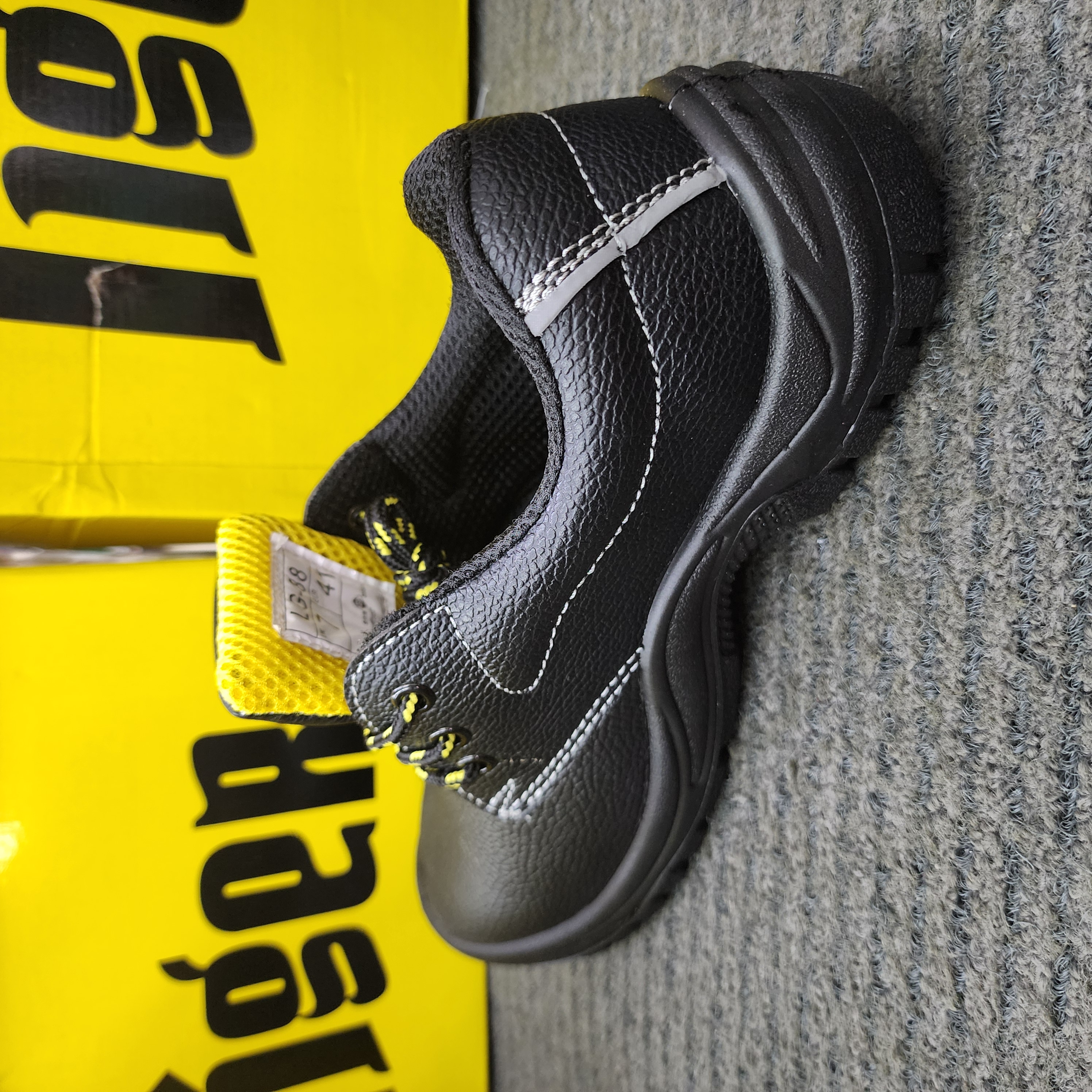 LIGER SAFETY SHOES LOW CUT LG-88 (SIRIM APPROVED) Black MICROFIBER Leather Lace Kasut Keselamatan
