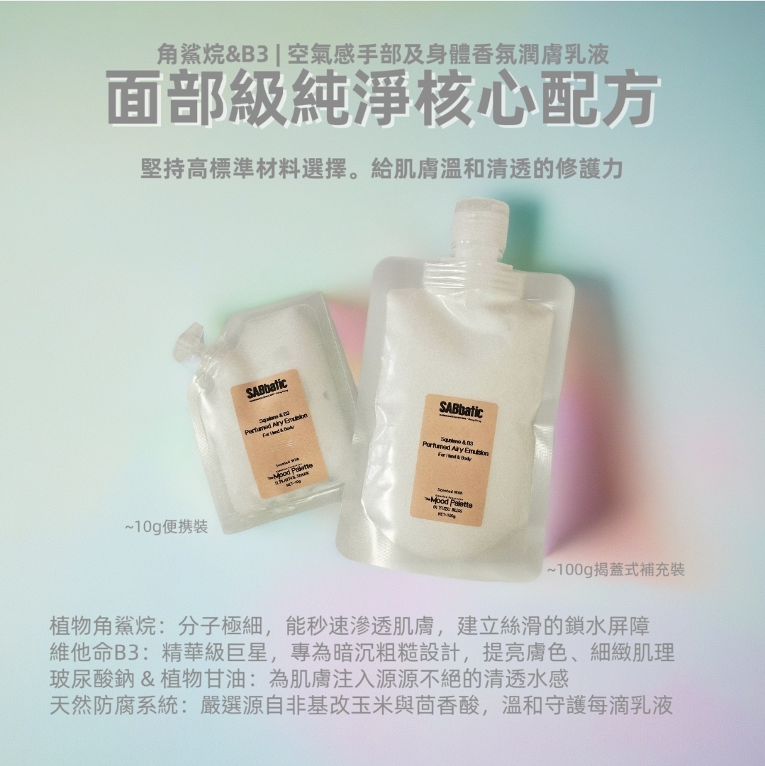 角鯊烷&B3 | 空氣感手部及身體香氛潤膚乳液