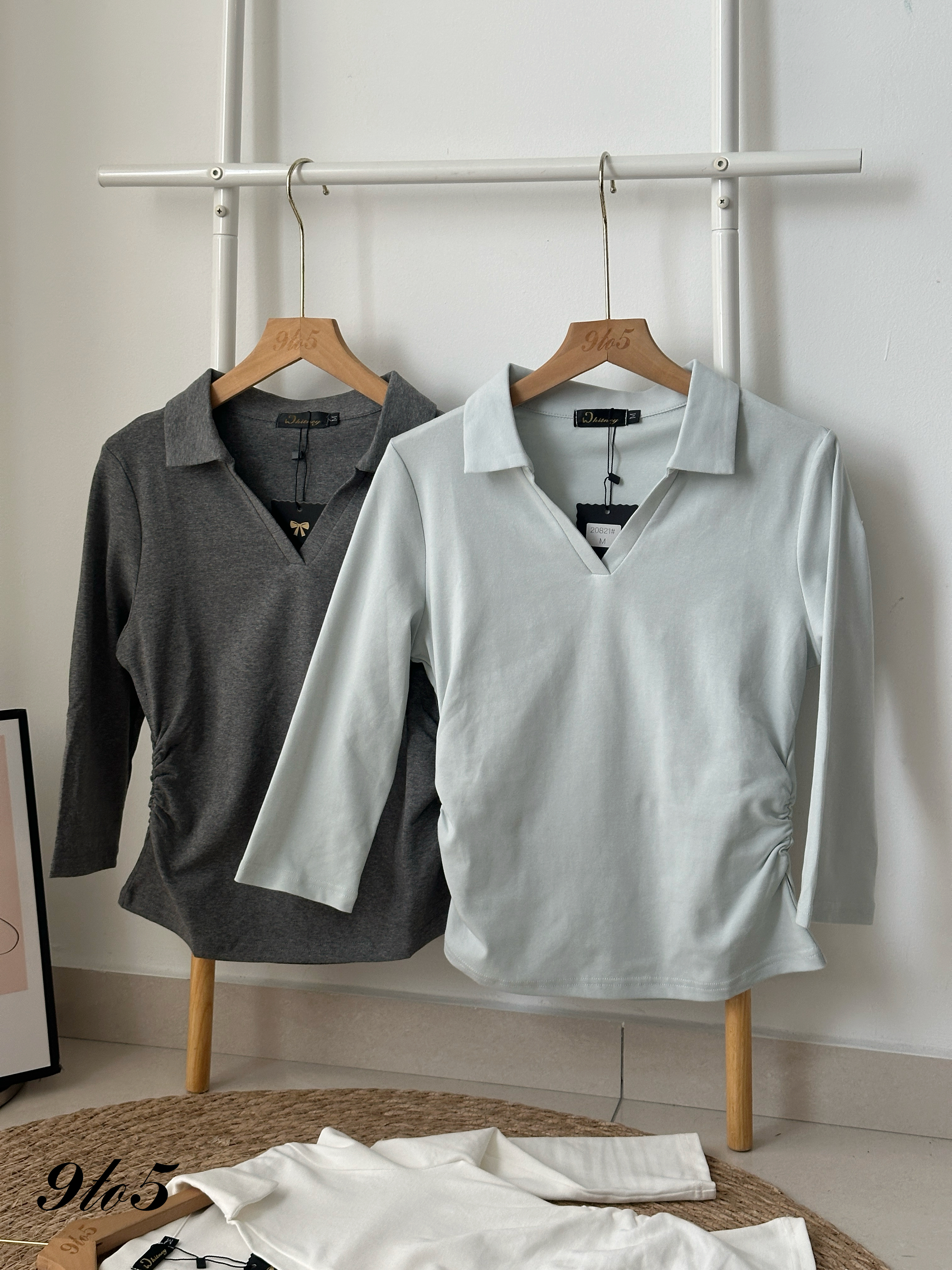 T4102 V Neck Half Sleeve Polo Tee - 4 Colors