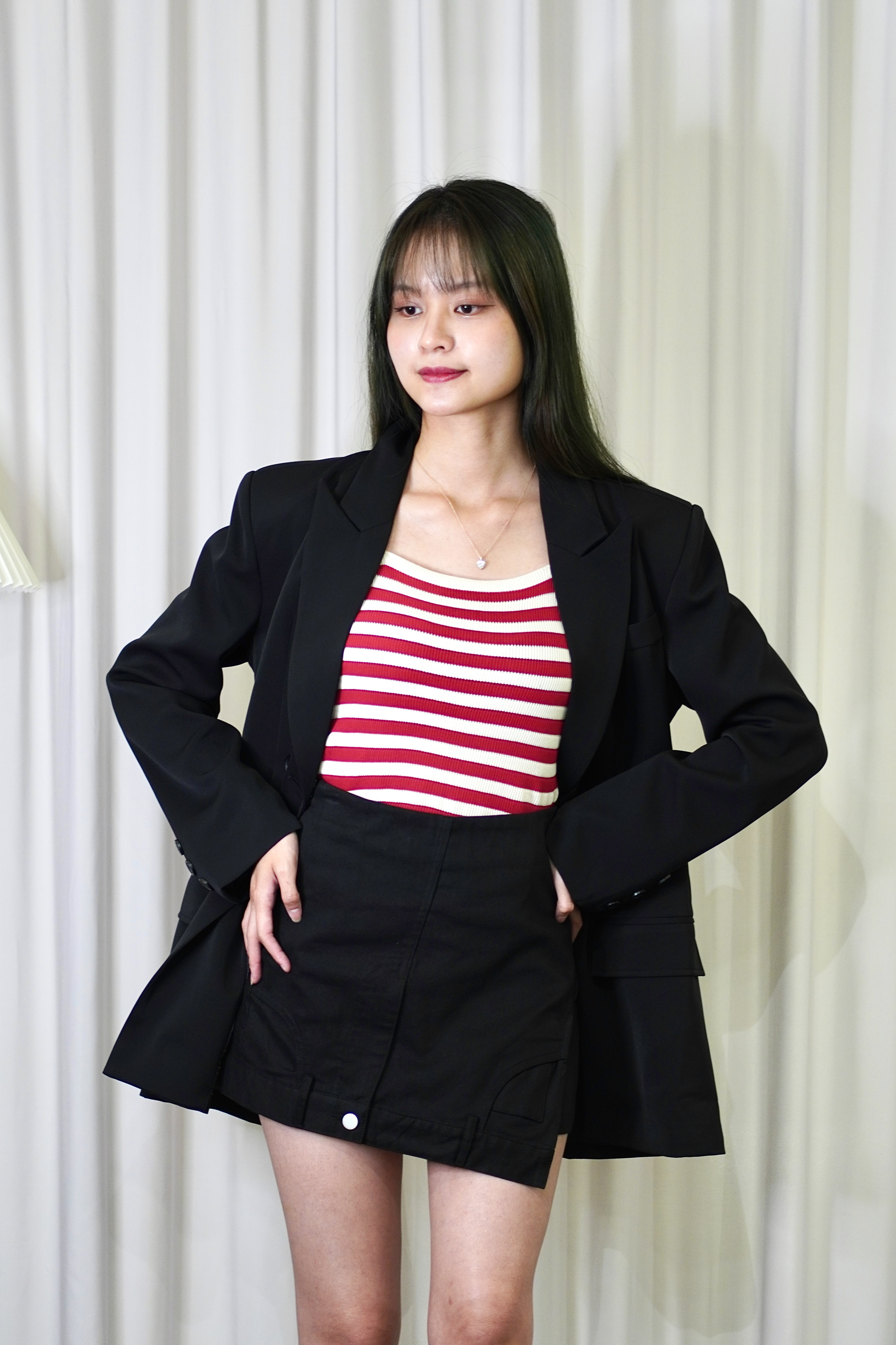 1214231 Tailored Asymmetrical Skort