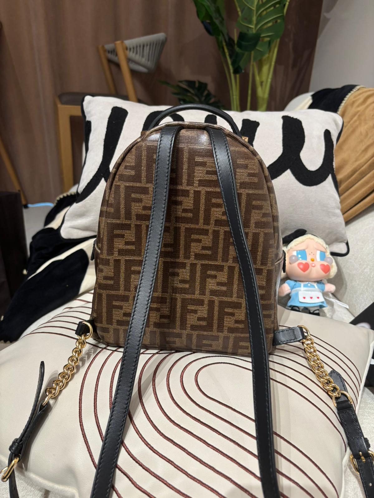 Fendi zucca mini ff backpack 防水背囊,100%Authentic, 98%new✅dust bag 