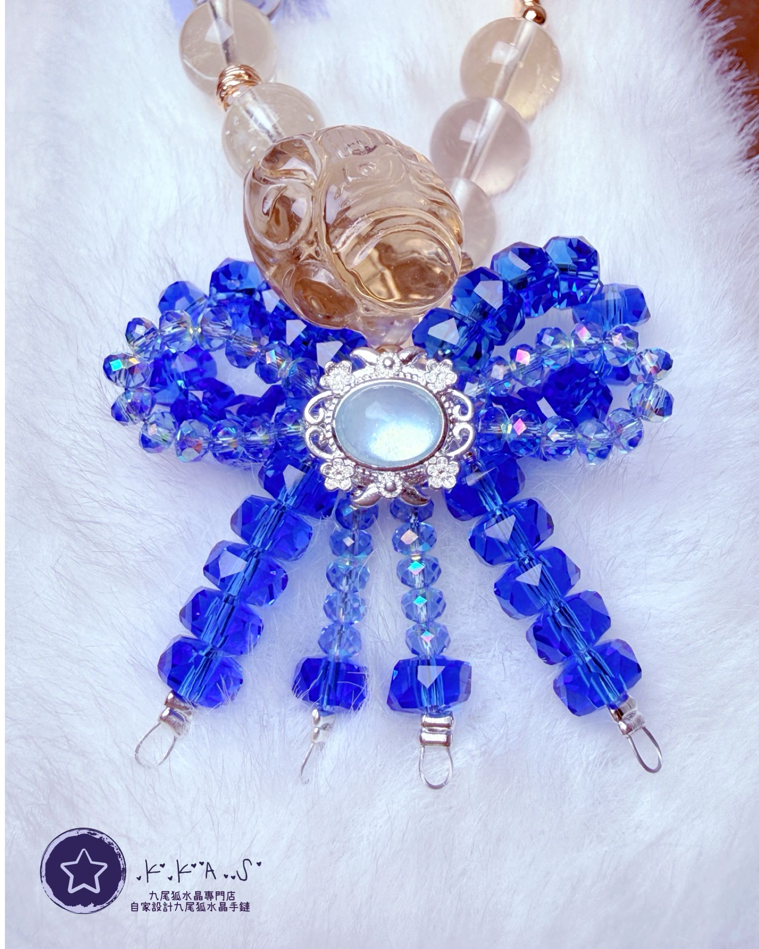 K00239 黃水晶 小狐 自家設計手鏈