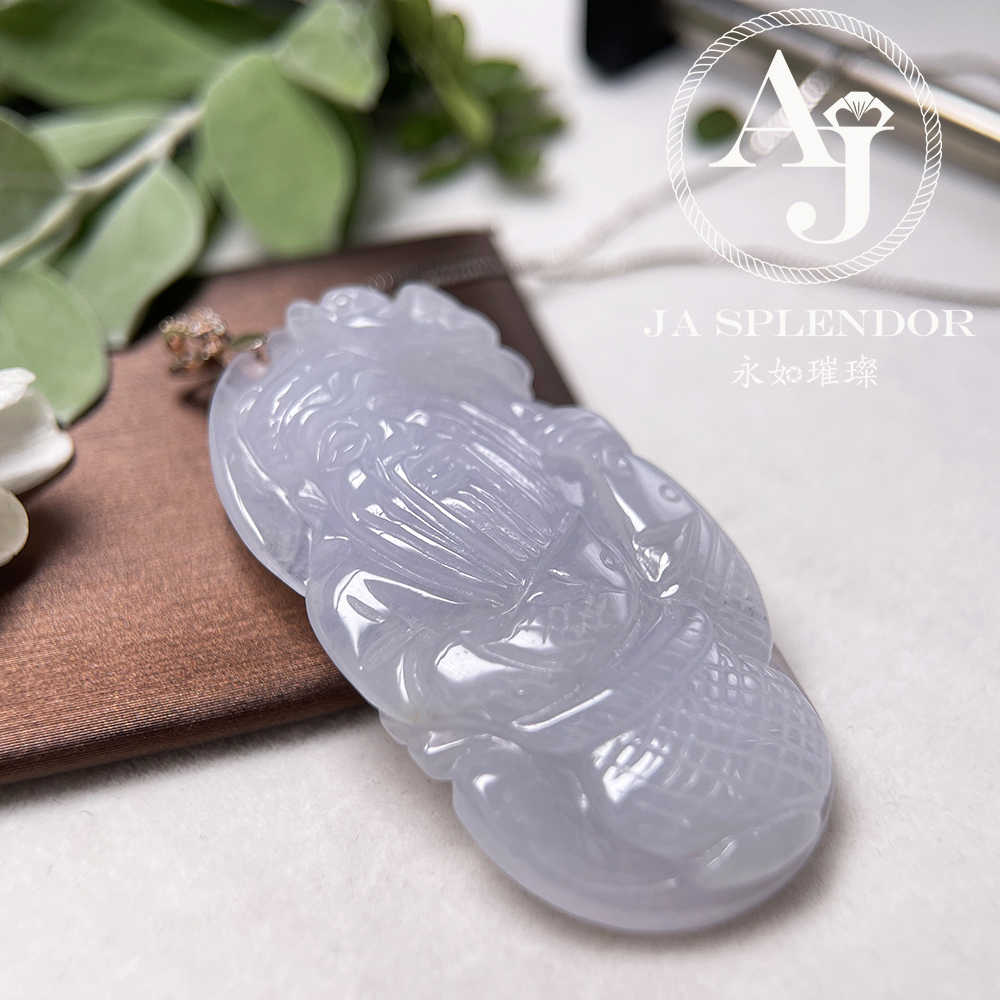 JNS-245 天然翡翠A 冰潤白翡豐收年年有餘招財財神
