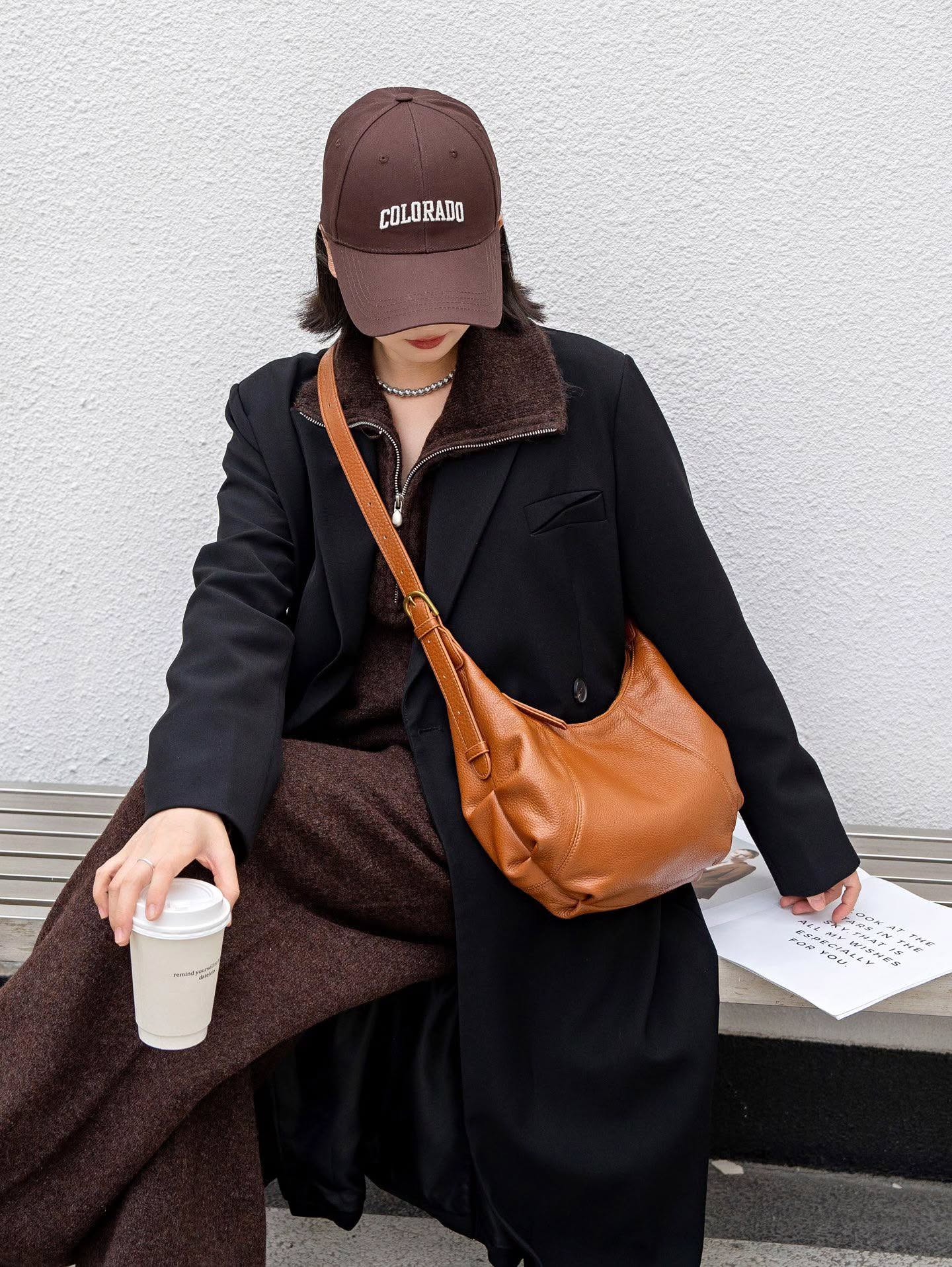 1107# 韩系小众设计复古牛角包🇨🇳