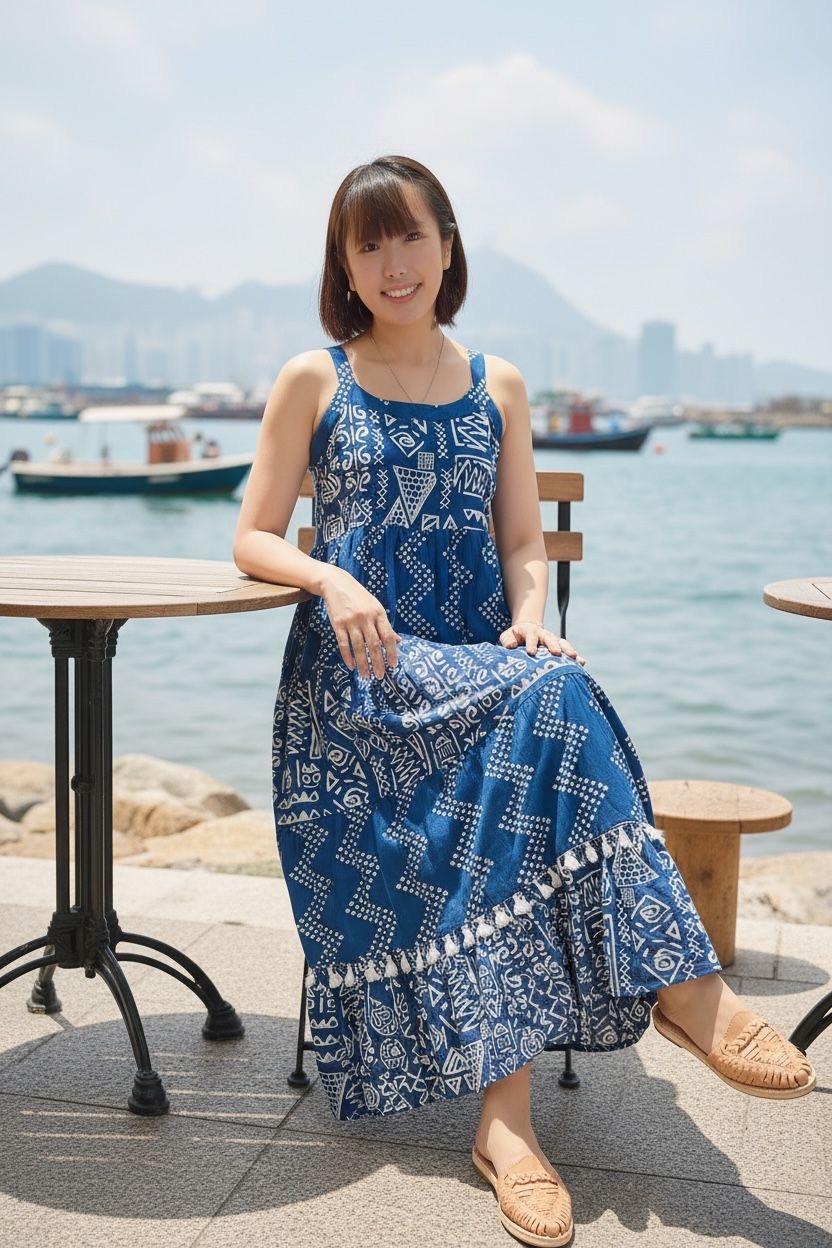 1966 Half Halter Blue 4 Layer Soso Sleeveles OP 45"