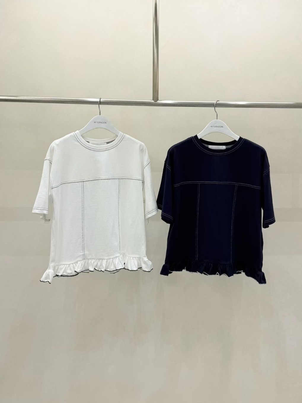 車線ruffle 腳Top