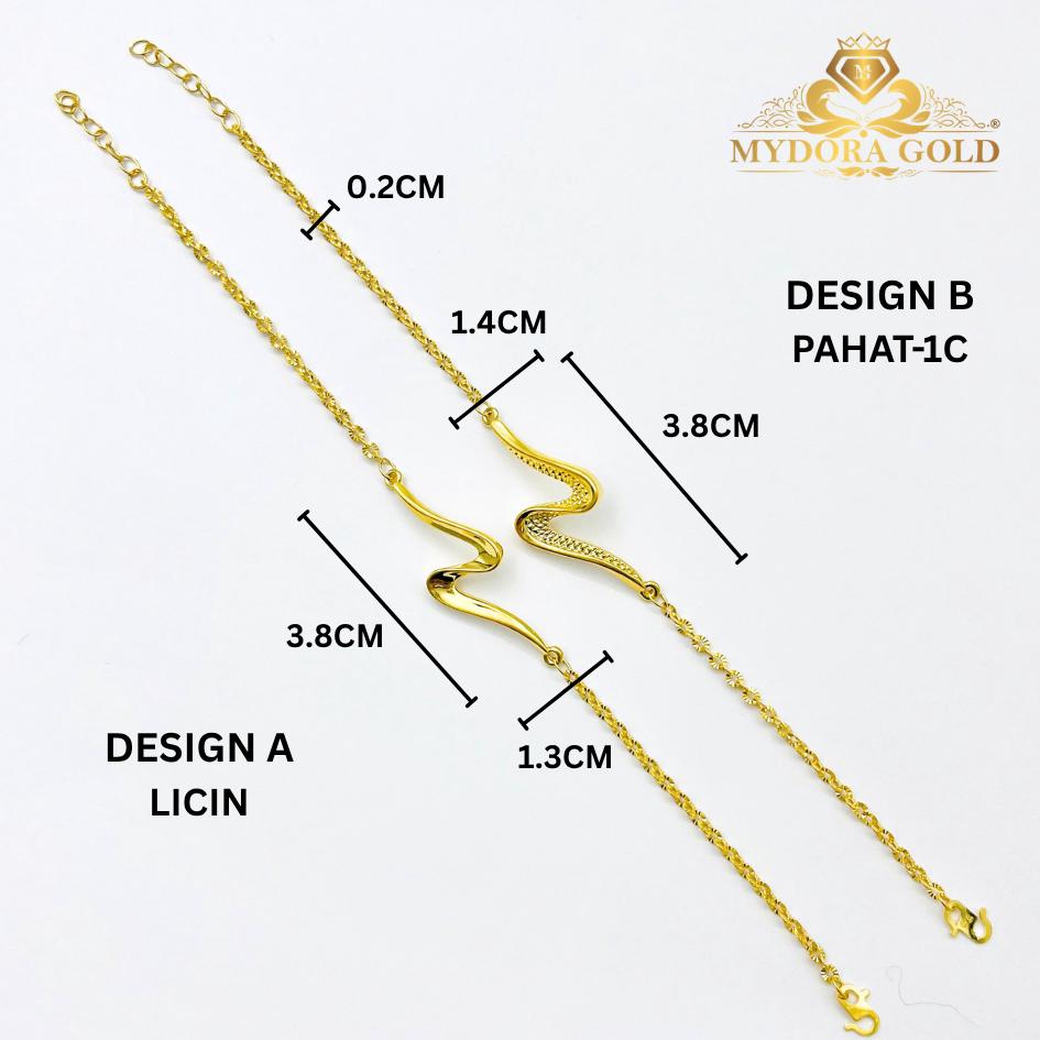 MYDORA EMAS 916 Rantai Tangan Sauh Matahari + Ombak Rindu Series l EMAS 916/22K