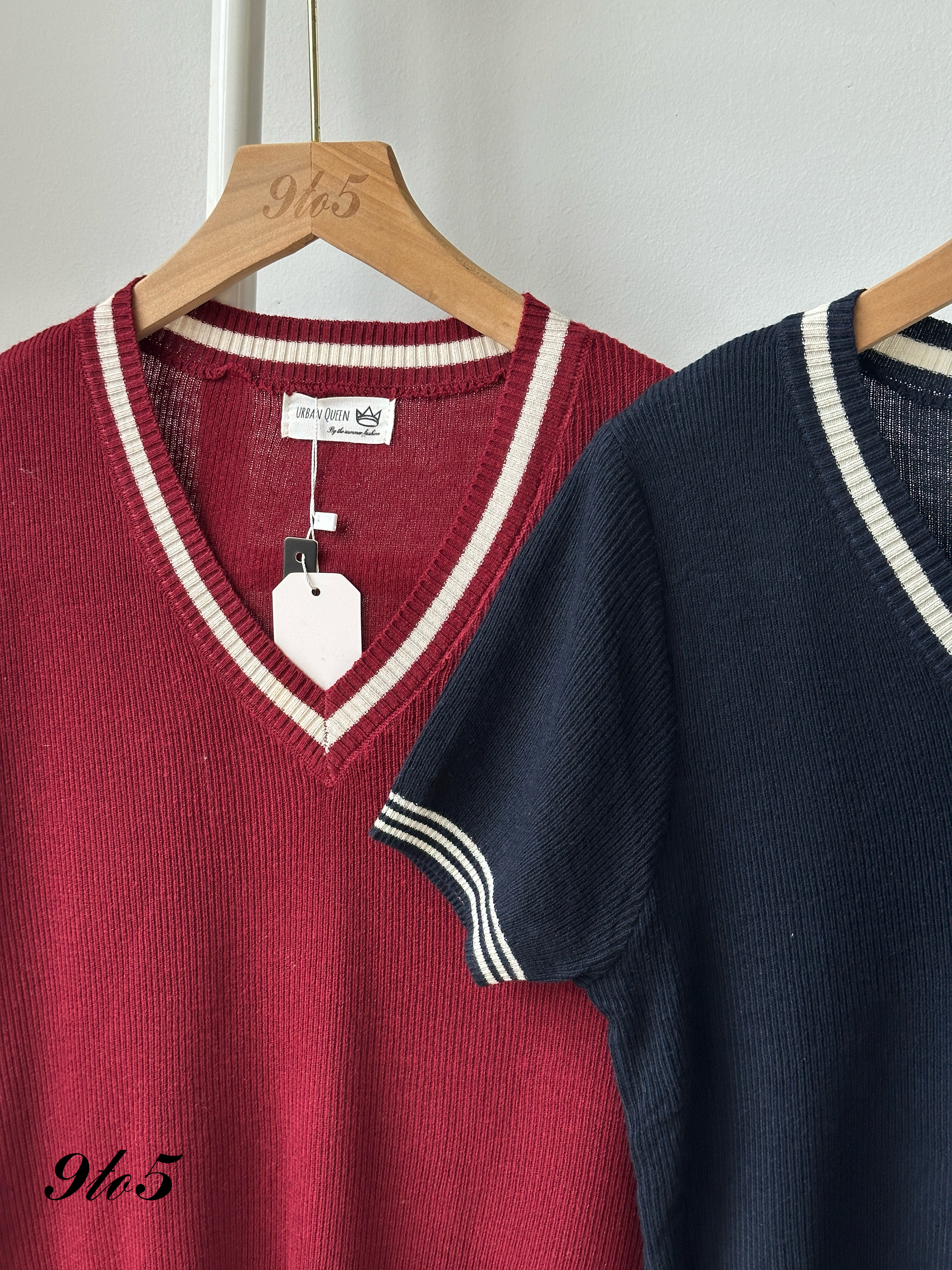 T4110 V Neck Knit Top - 4 Colors 