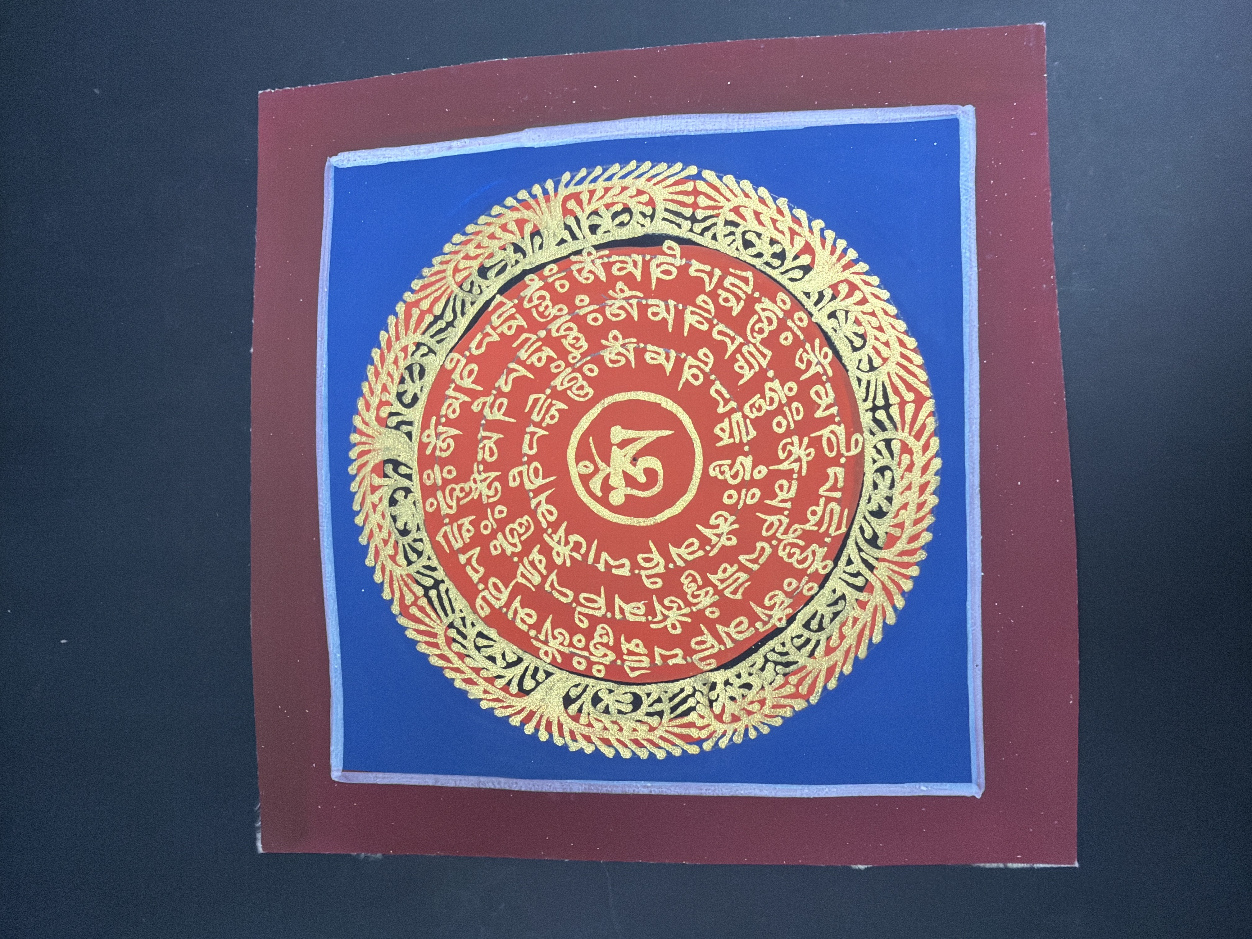 #2 尼泊爾（細）唐卡（六字大明咒）已加持大約12*12cm