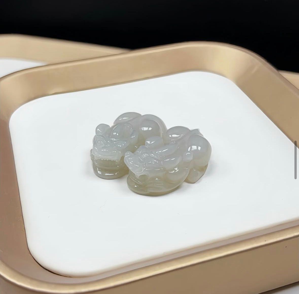 冰糖黃翡翠貔貅一對